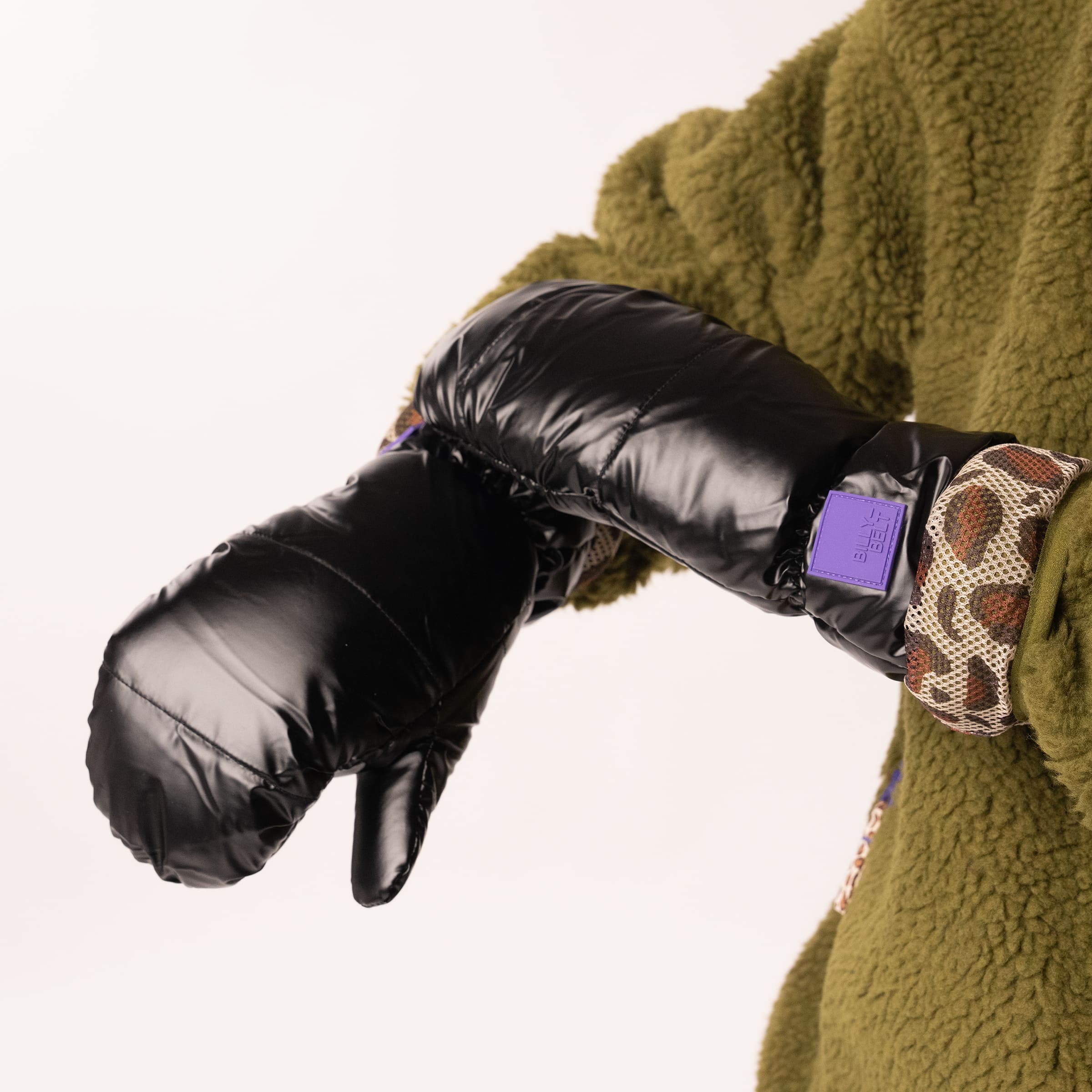 Metallic fleece mittens | Black BILLYBELT Women