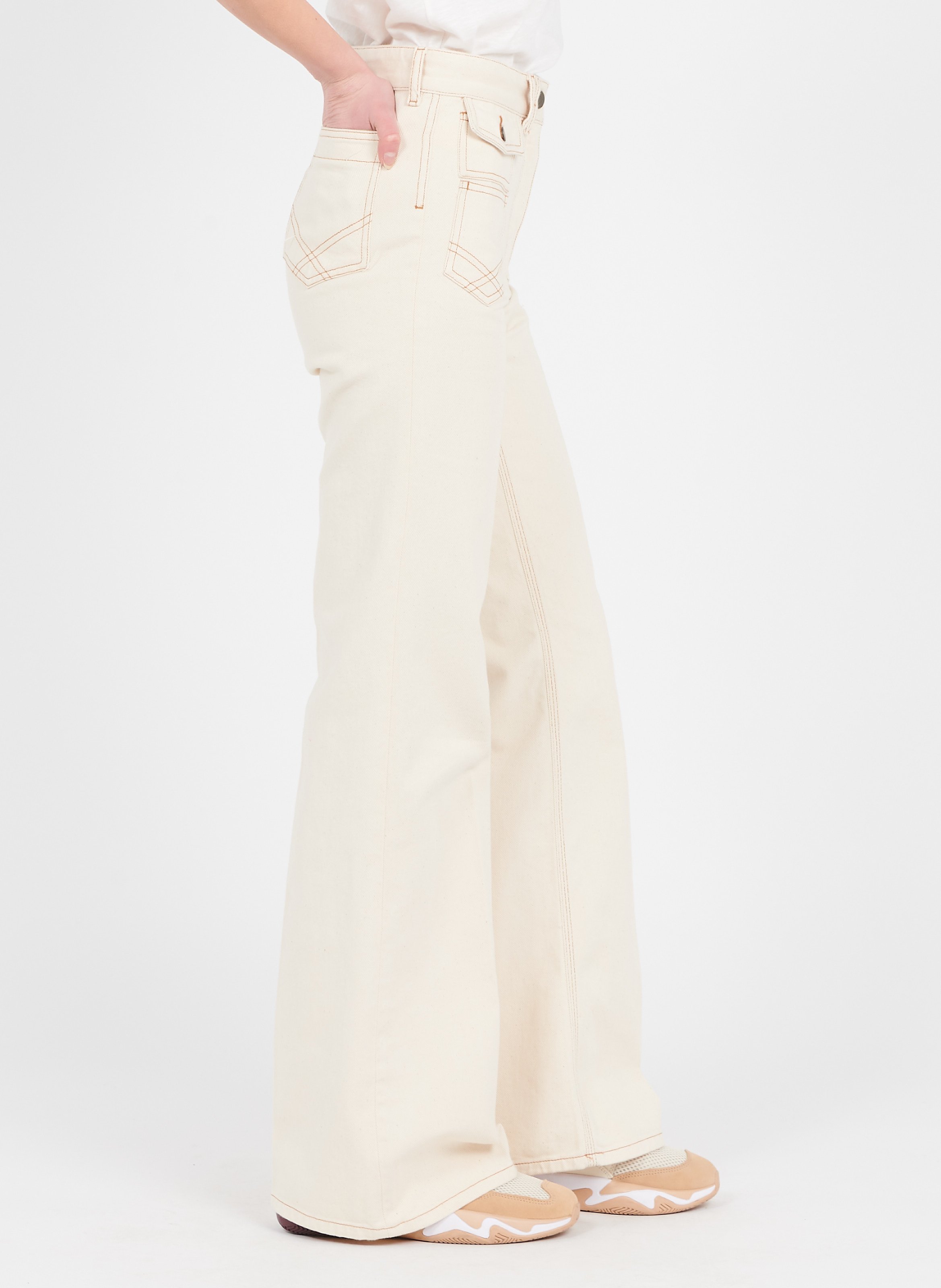 Jean flare taille haute GERARD DAREL Beige