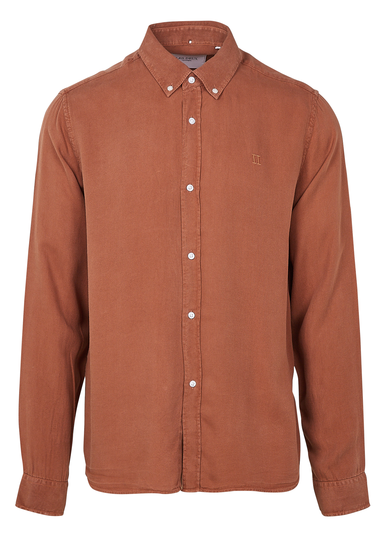 Lyocell shirt with classic collar LES DEUX Brown
