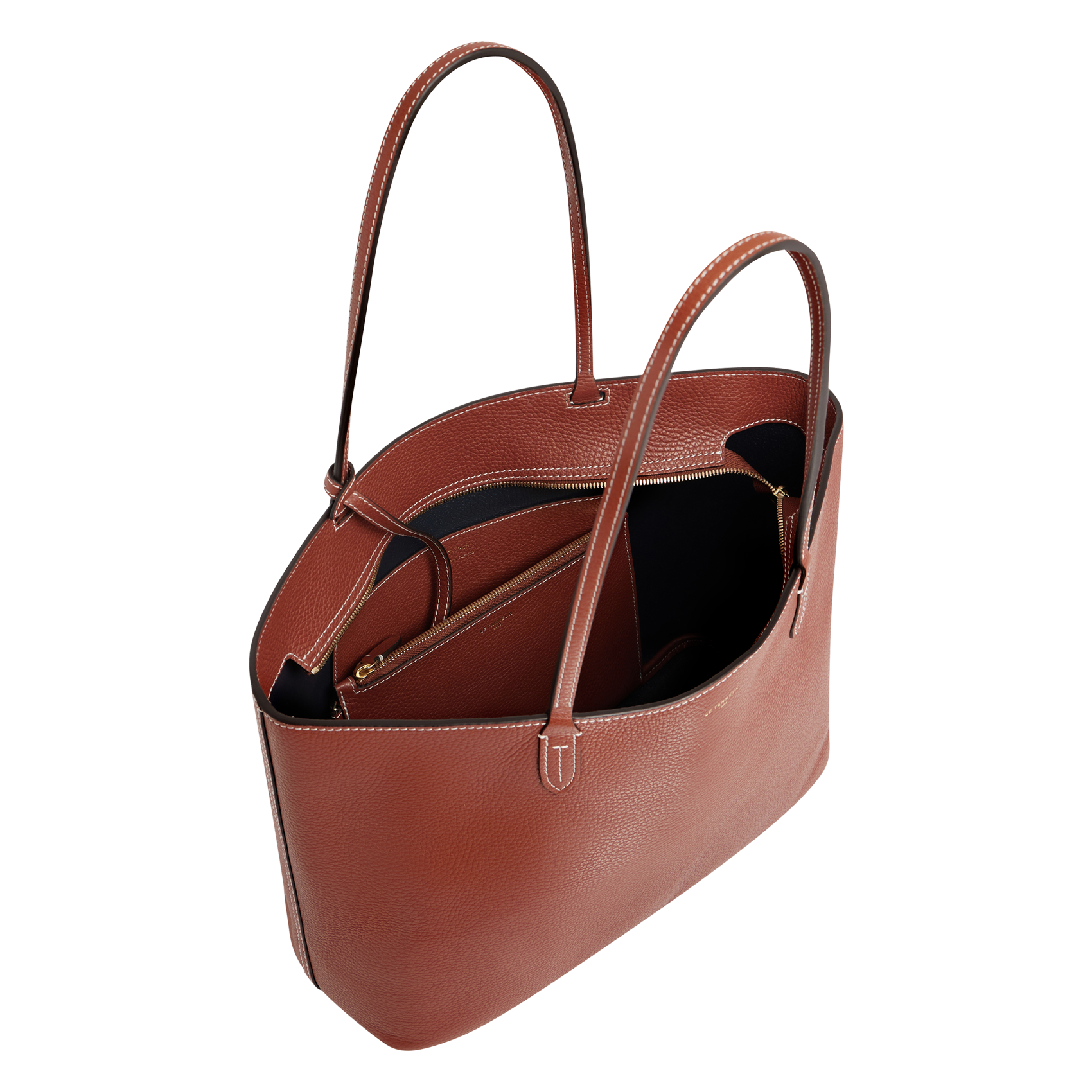 Grained leather shoulder bag LE TANNEUR Brown