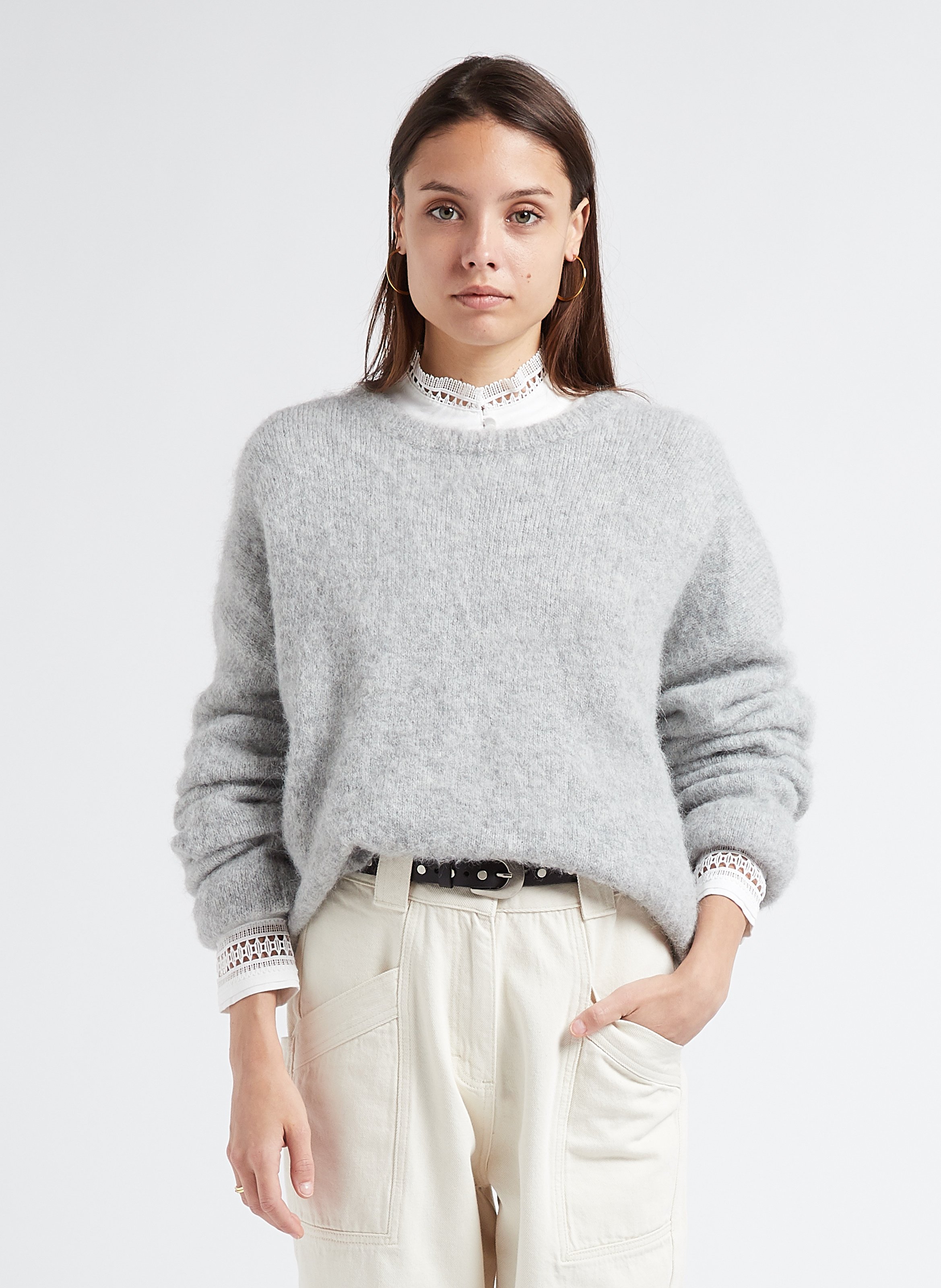 Pull en laine online gris femme