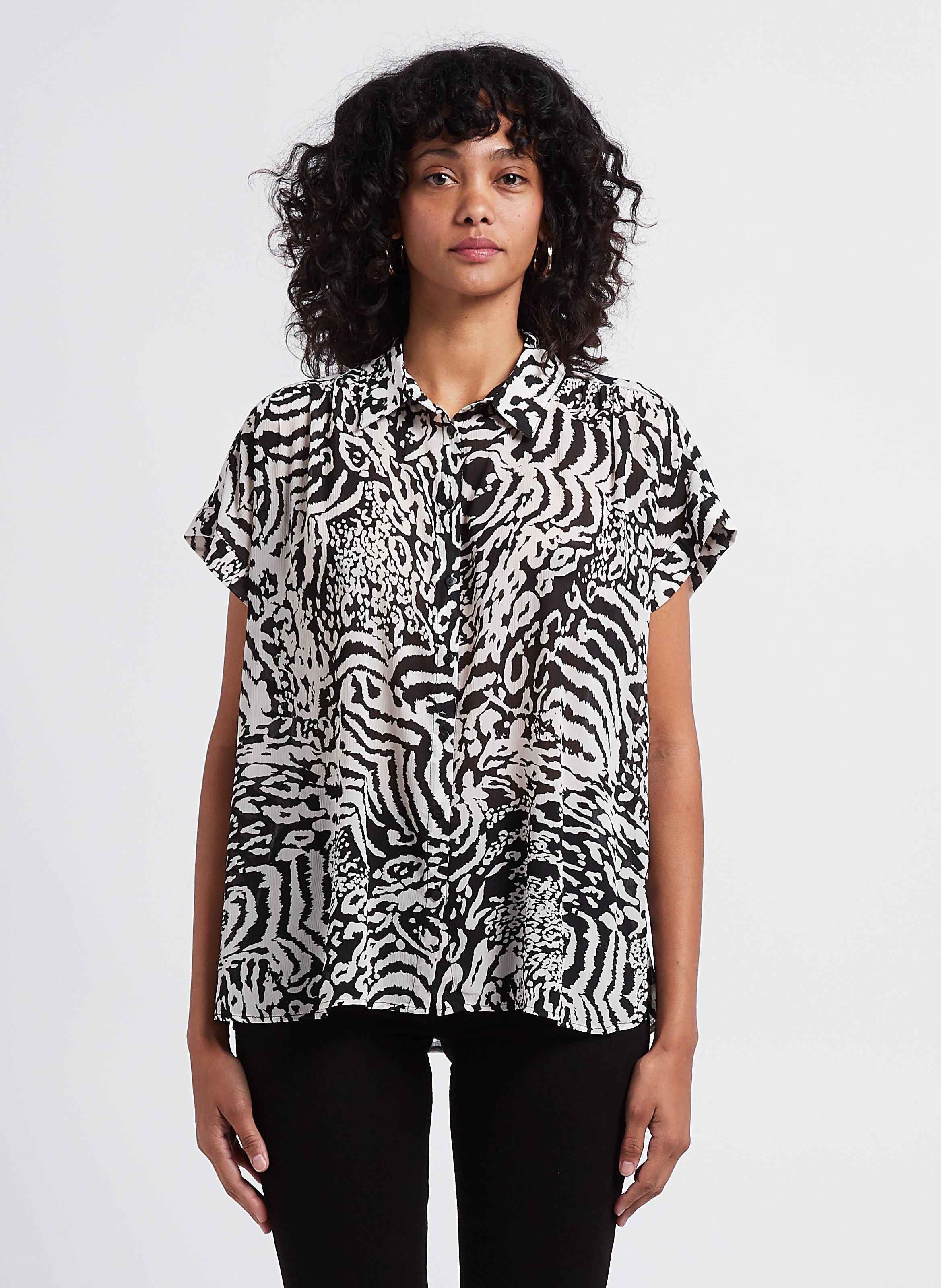 Express leopard print blouse on sale