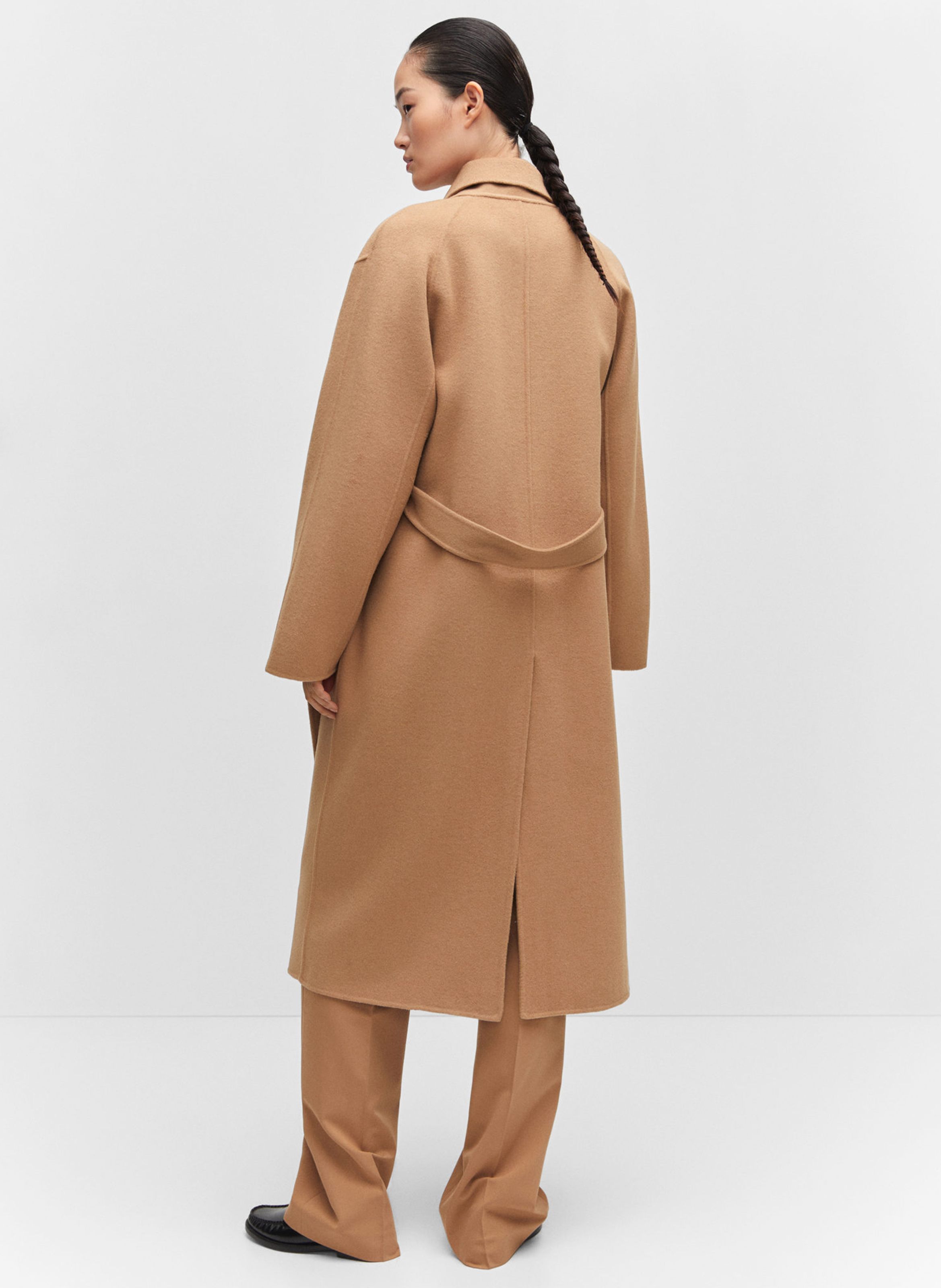 Mango camel sales wool coat