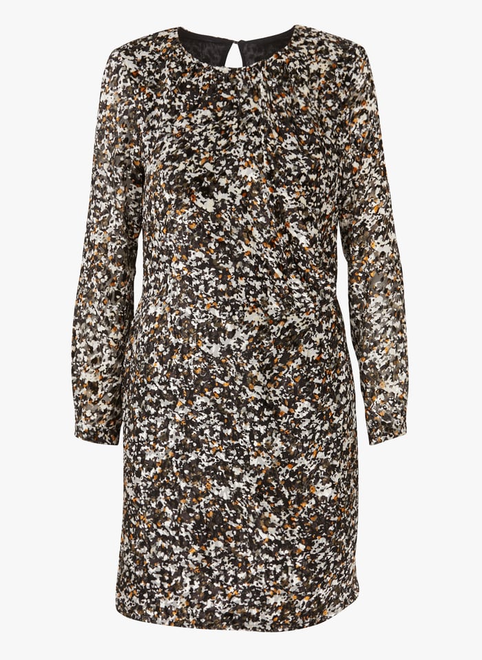 Round neck printed clearance shift dress