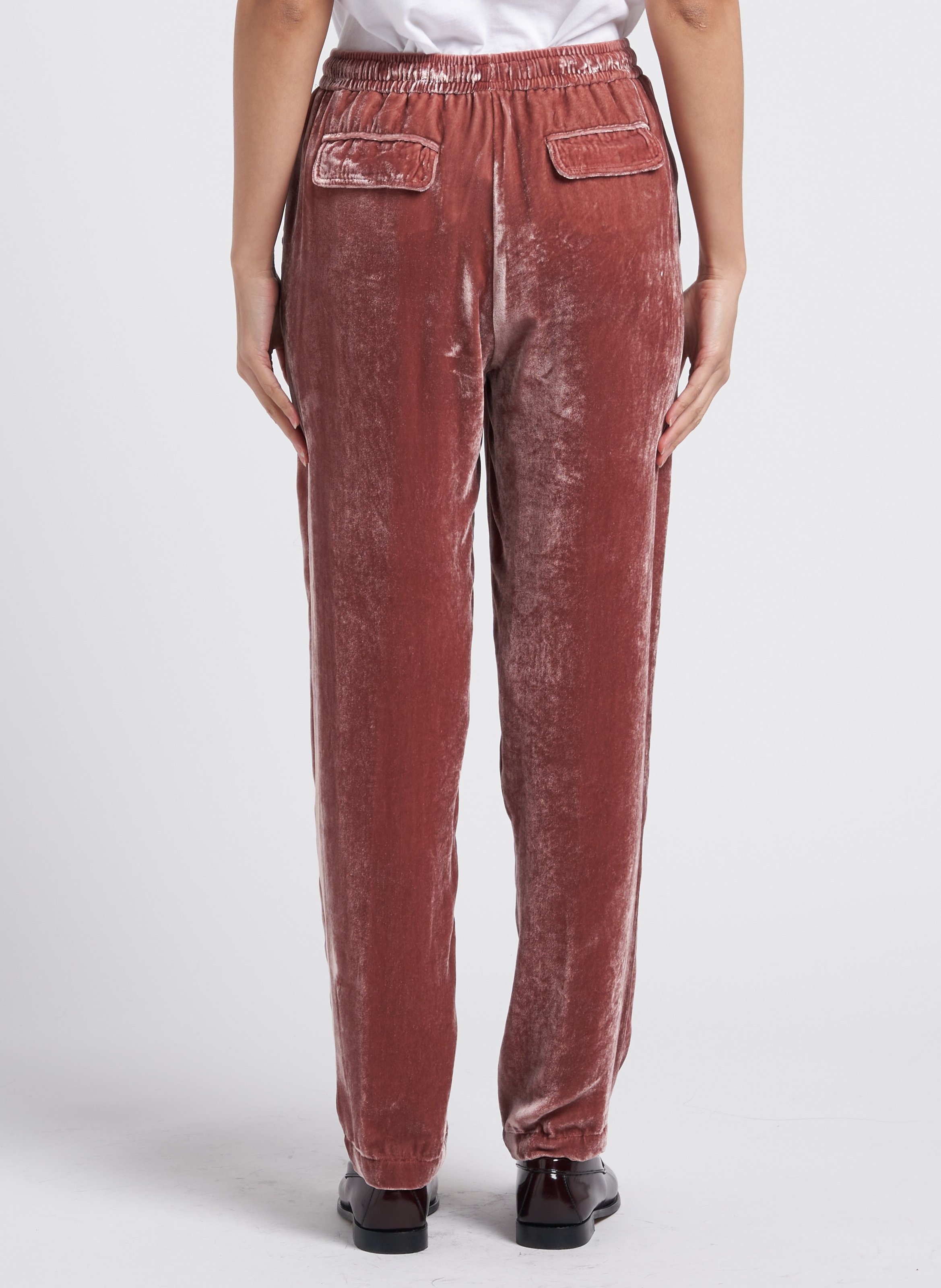 Straight-leg velvet effect track pants DIEGA Pink