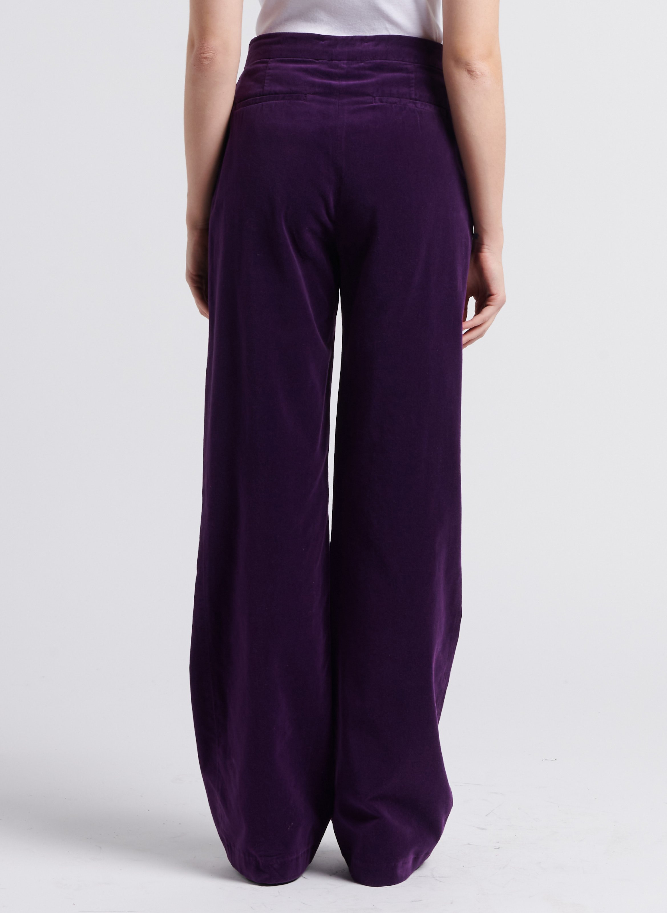 Wide-leg cotton trousers BELLEPIECE Purple