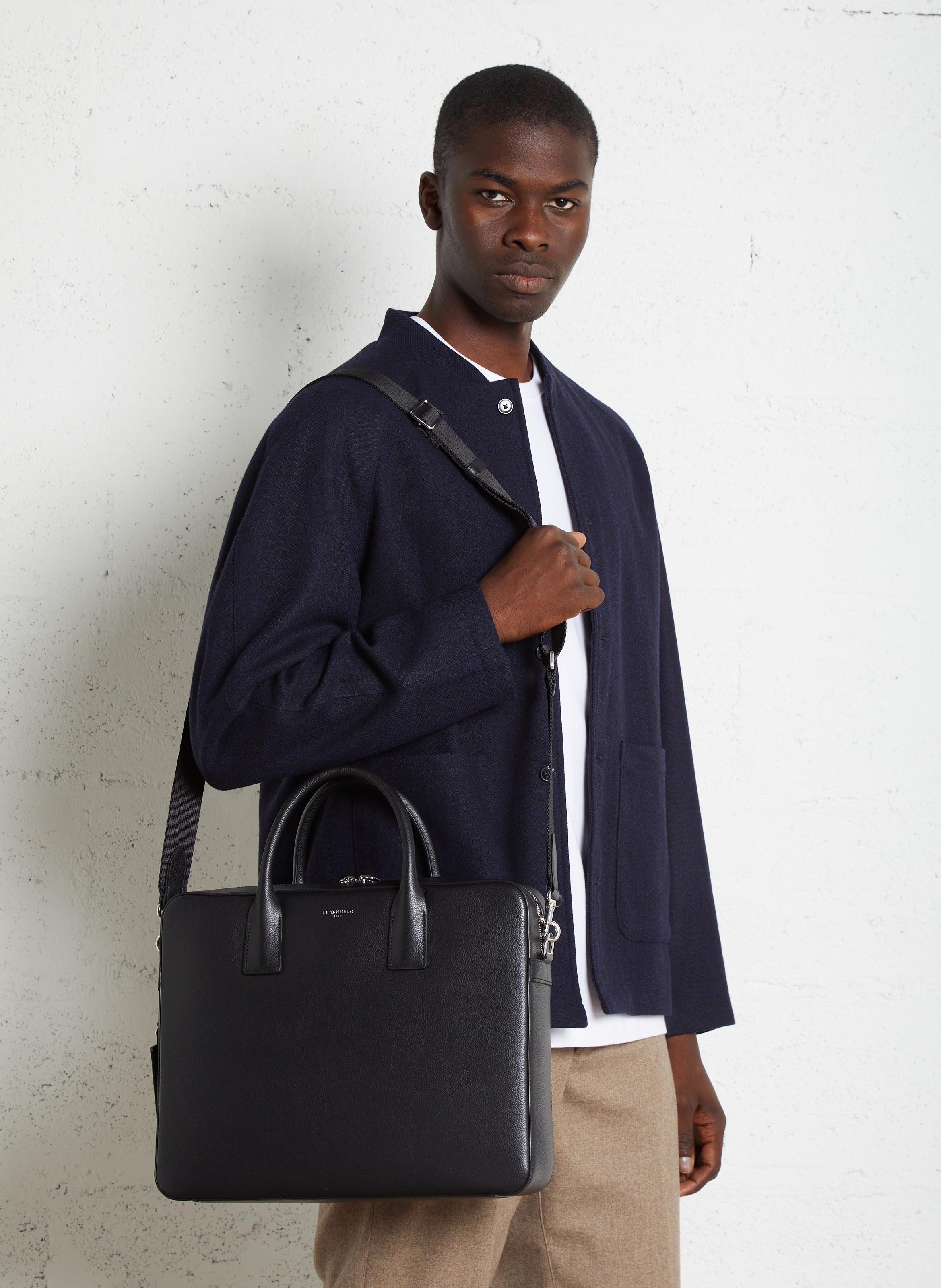 Leather briefcase LE TANNEUR Black