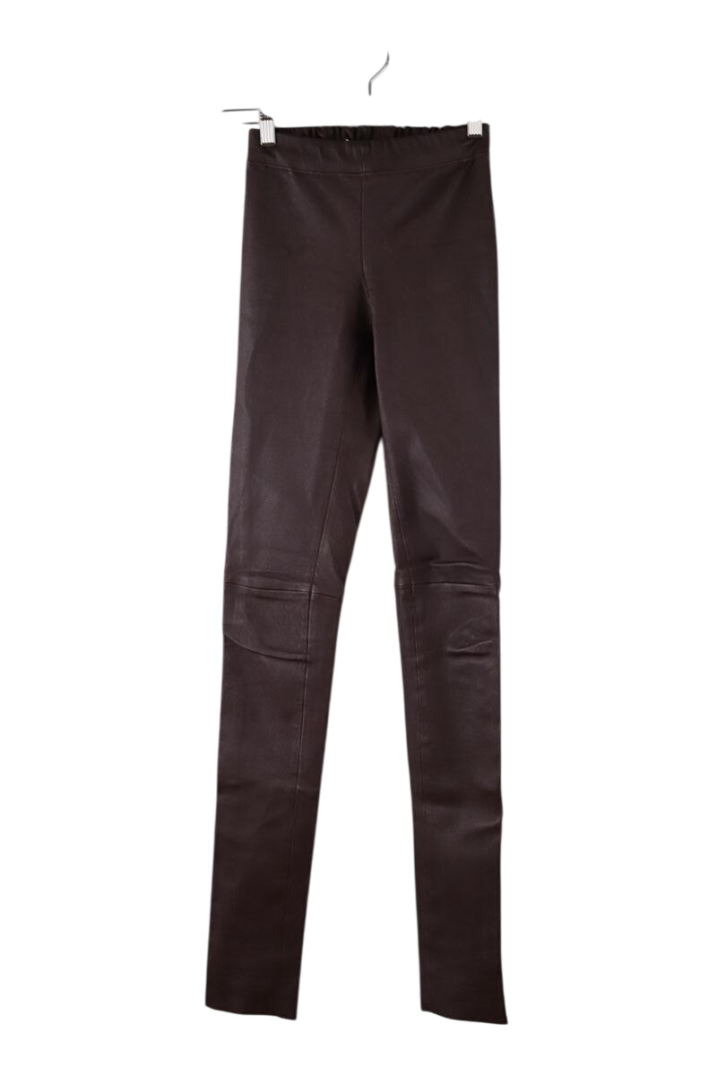 Slim leather pants JOSEPH - Seconde Main Brown