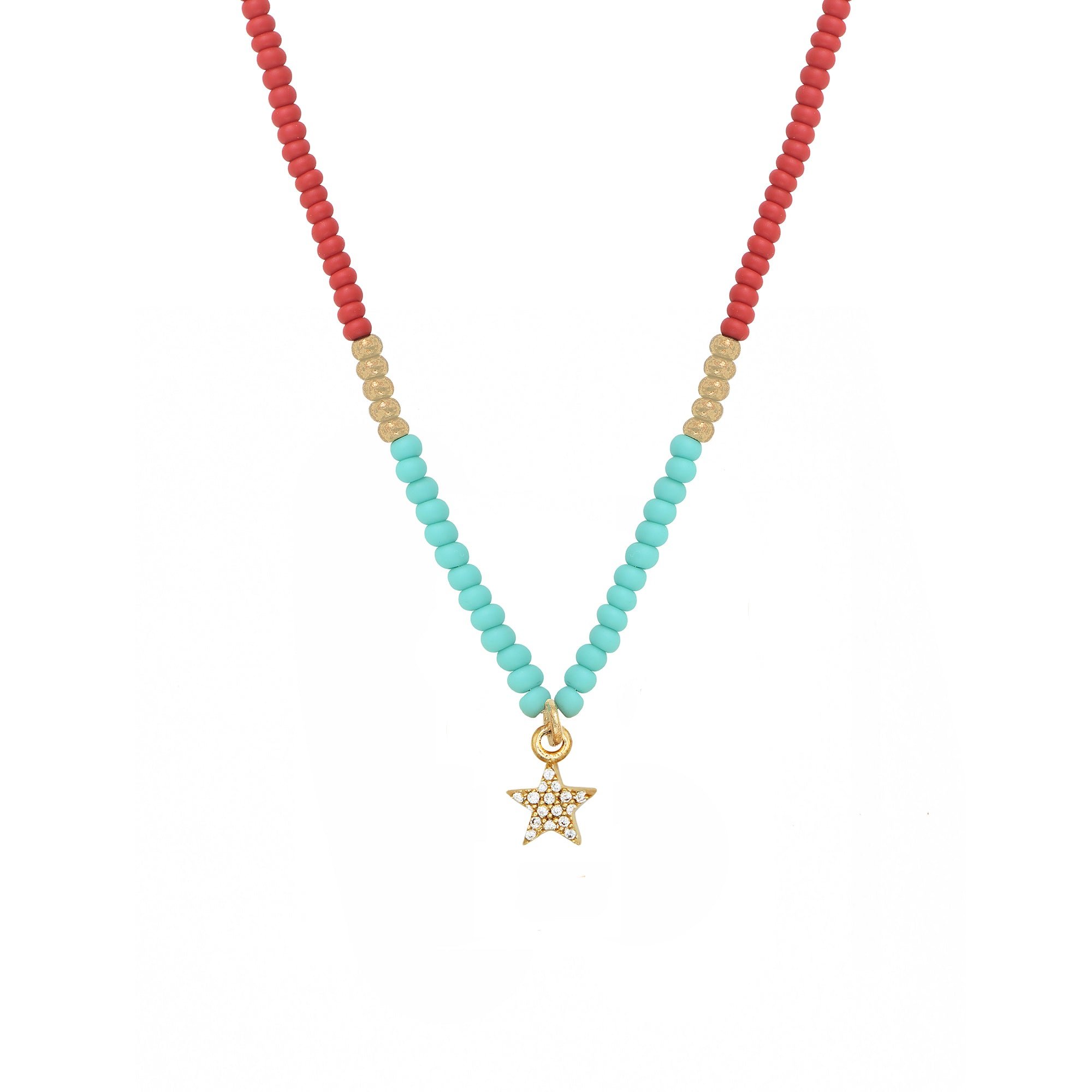 Gold-plated Capri Summer necklace NILAI Multicolored
