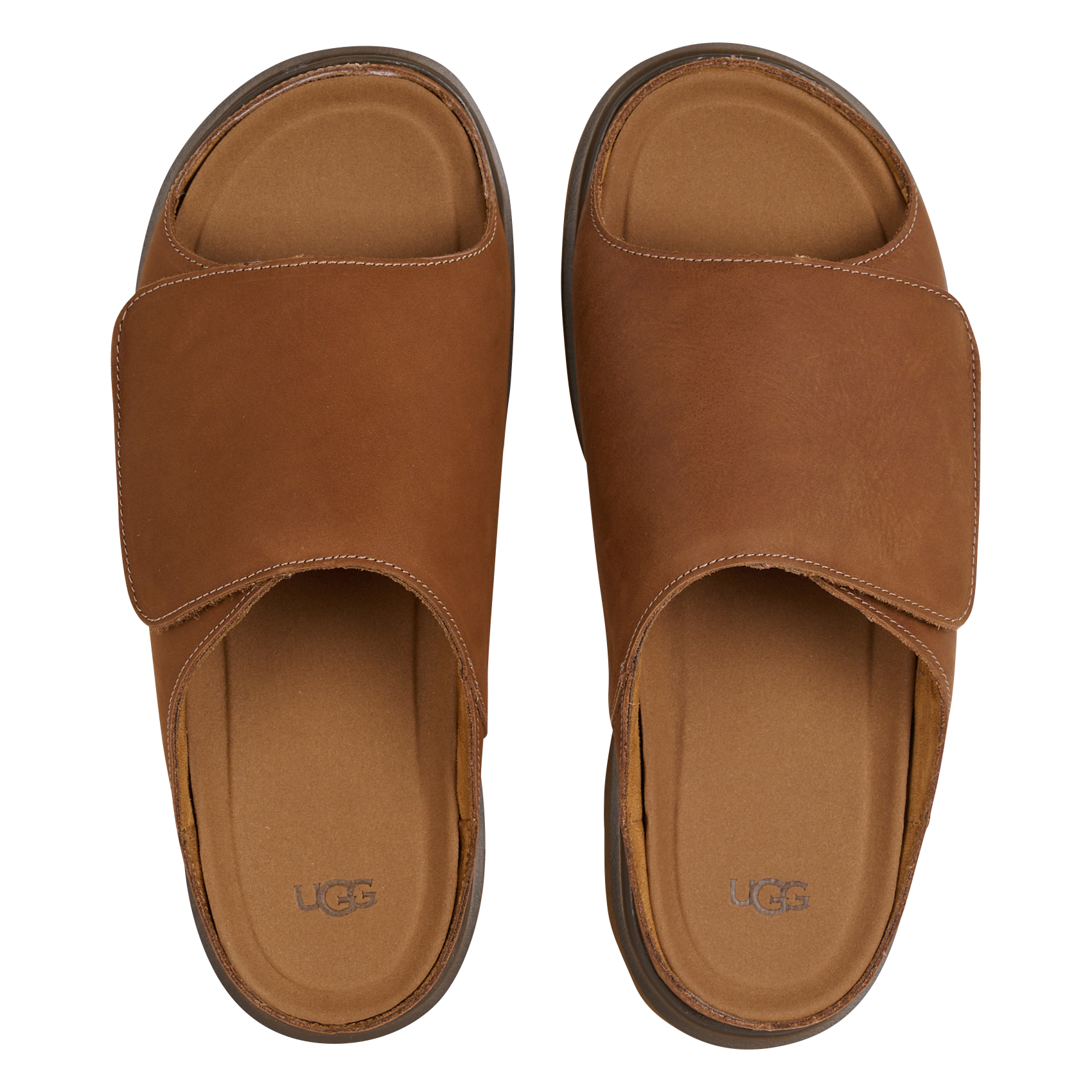 Aouda flat leather sandals UGG Brown