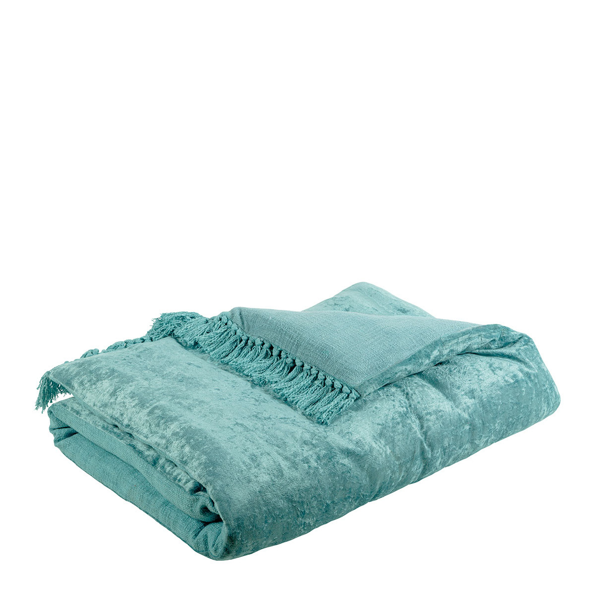 Futon en velours irisé BLANC D'IVOIRE Bleu