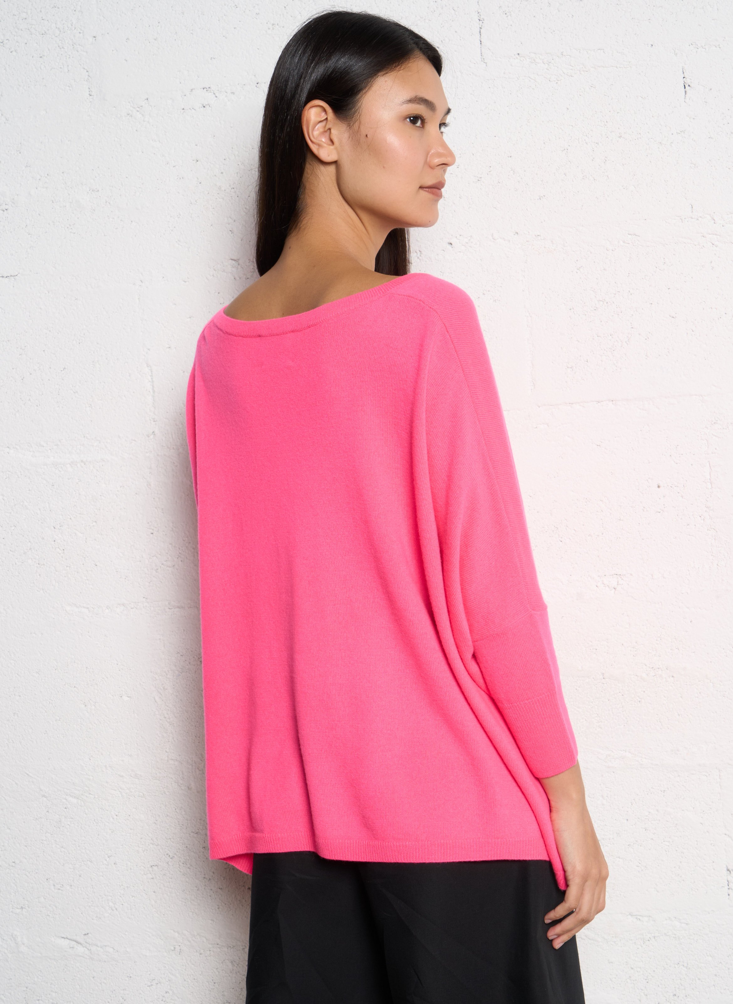 Kasjmier trui met V-hals KUJTEN Roze