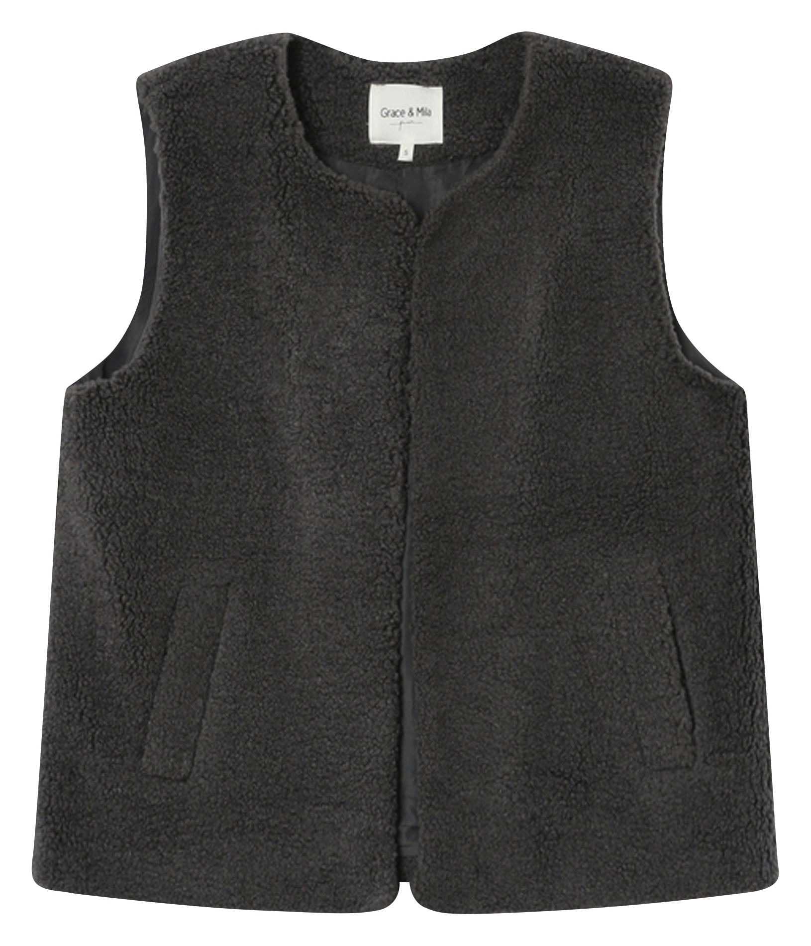 Sleeveless faux fur vest GRACE ET MILA Grey
