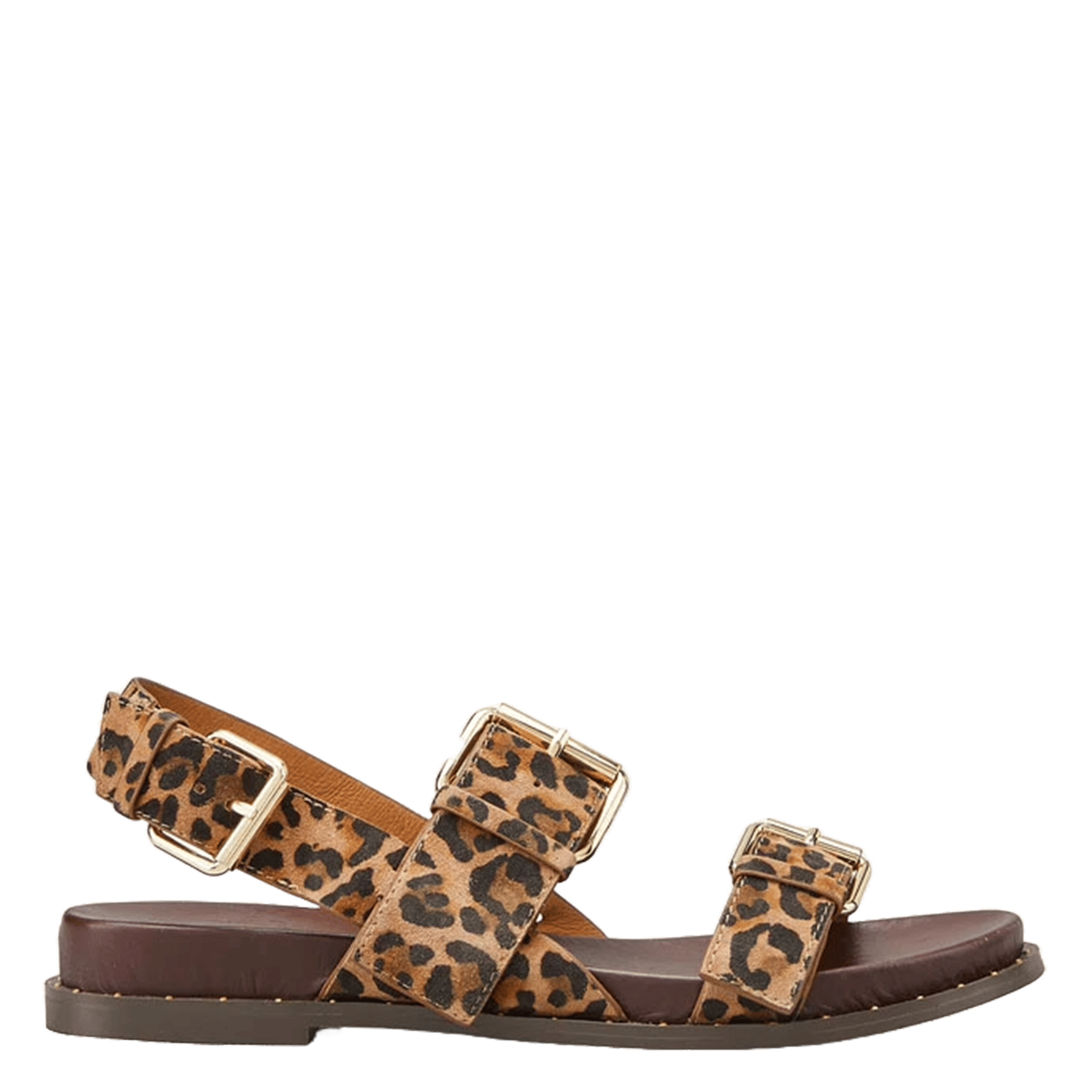 Avarca Berlin - Flache Ledersandalen mit Samt COSMOPARIS Beige