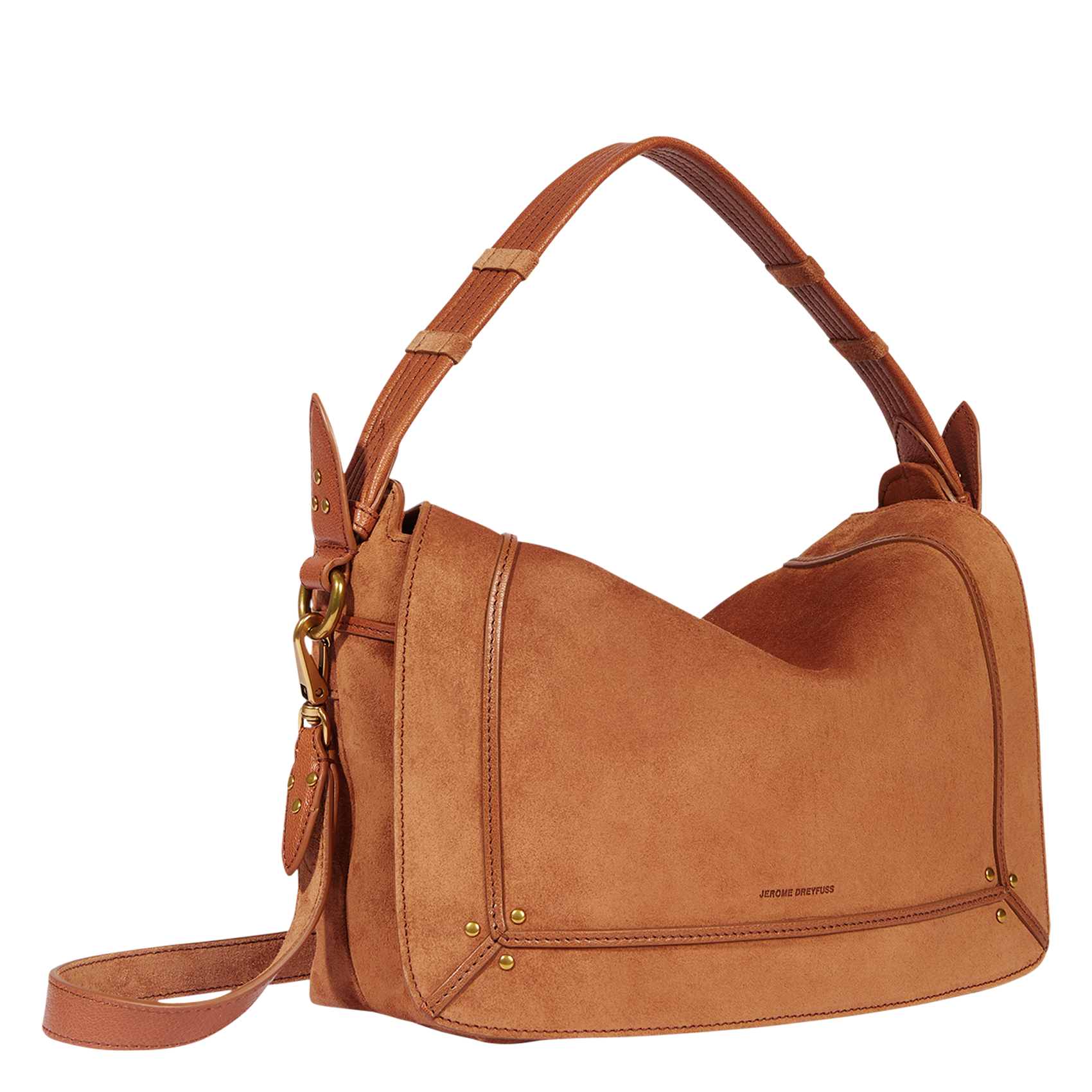 Sac besace en cuir velours  JEROME DREYFUSS Marron
