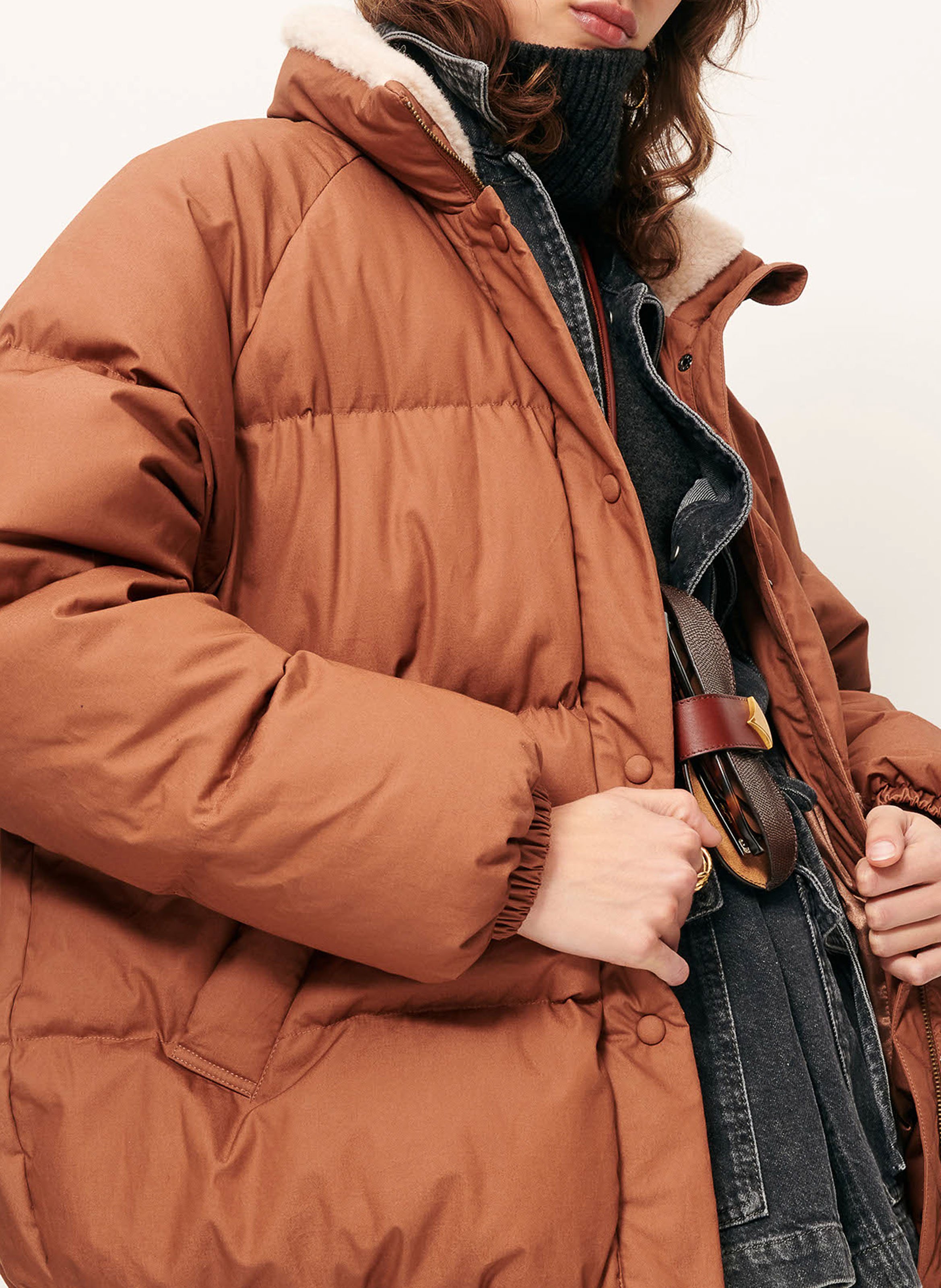 Oversize-Steppjacke mit Stehkragen SESSUN Braun