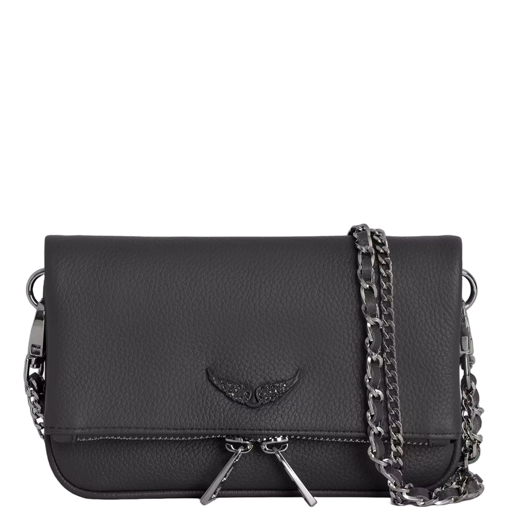 Leren avondclutch ZADIG&VOLTAIRE Grijs