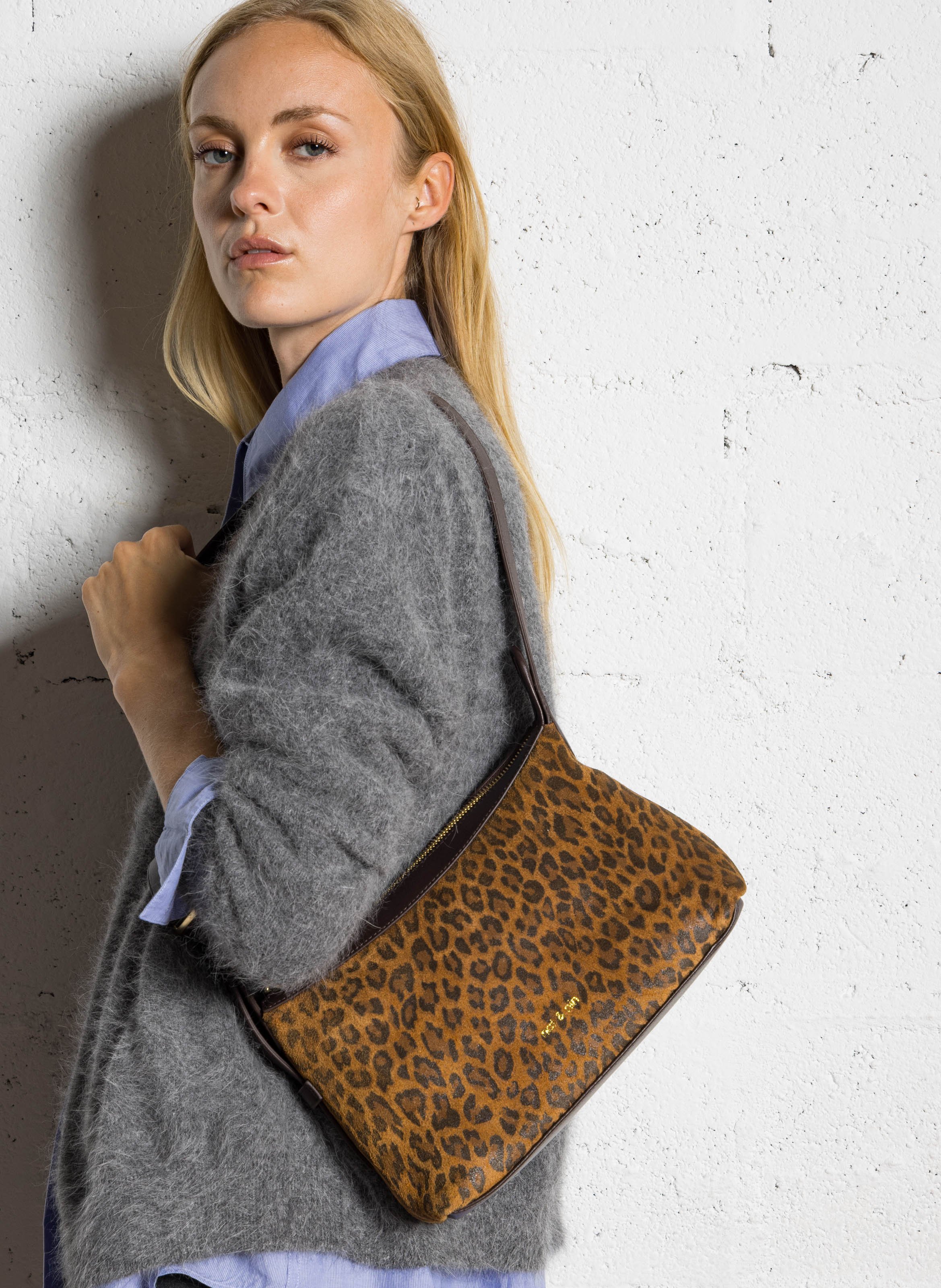 Sac bandoulière en cuir NAT & NIN Marron