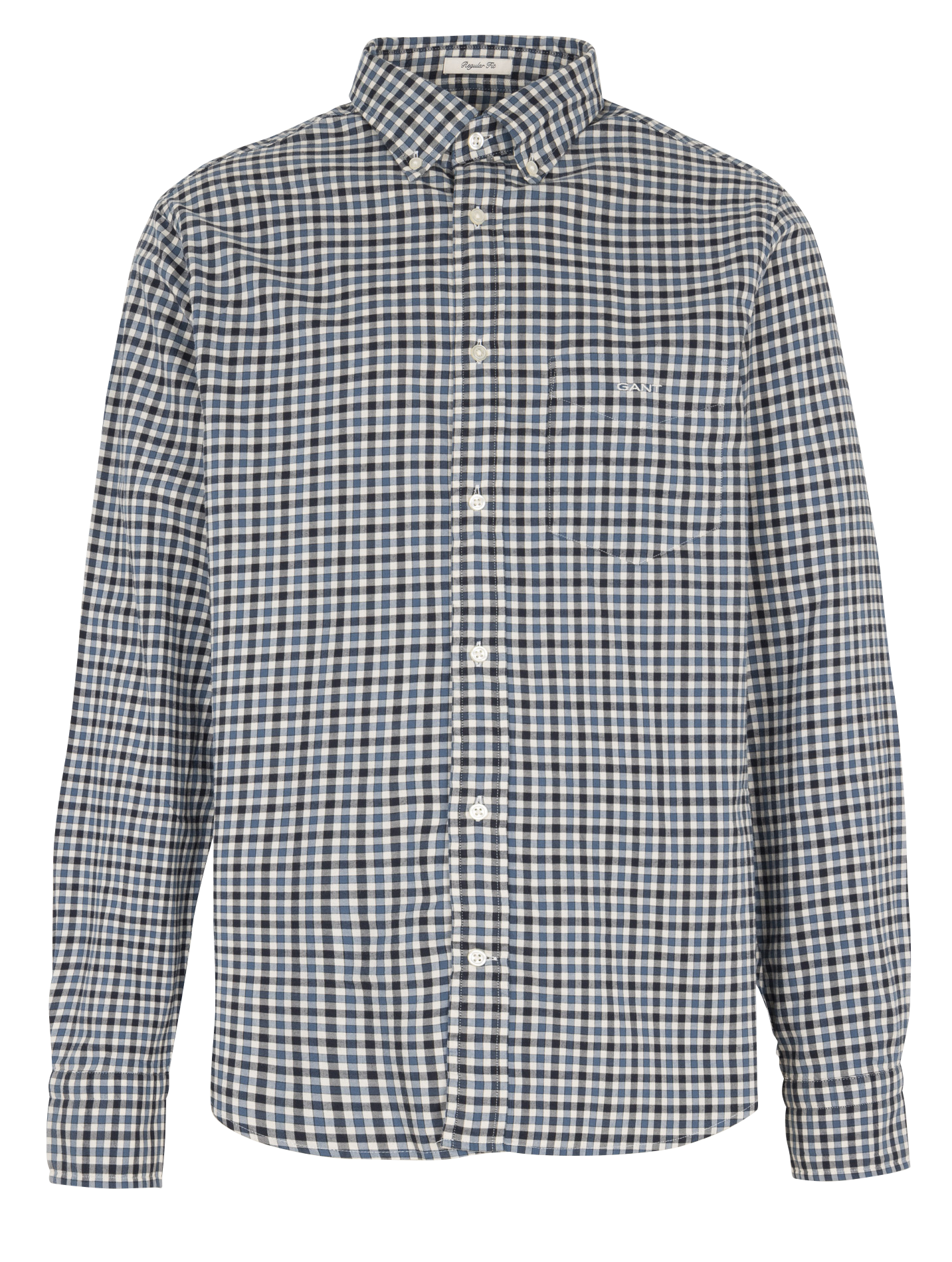 Straight shirt with American collar, gingham print in cotton GANT Blue