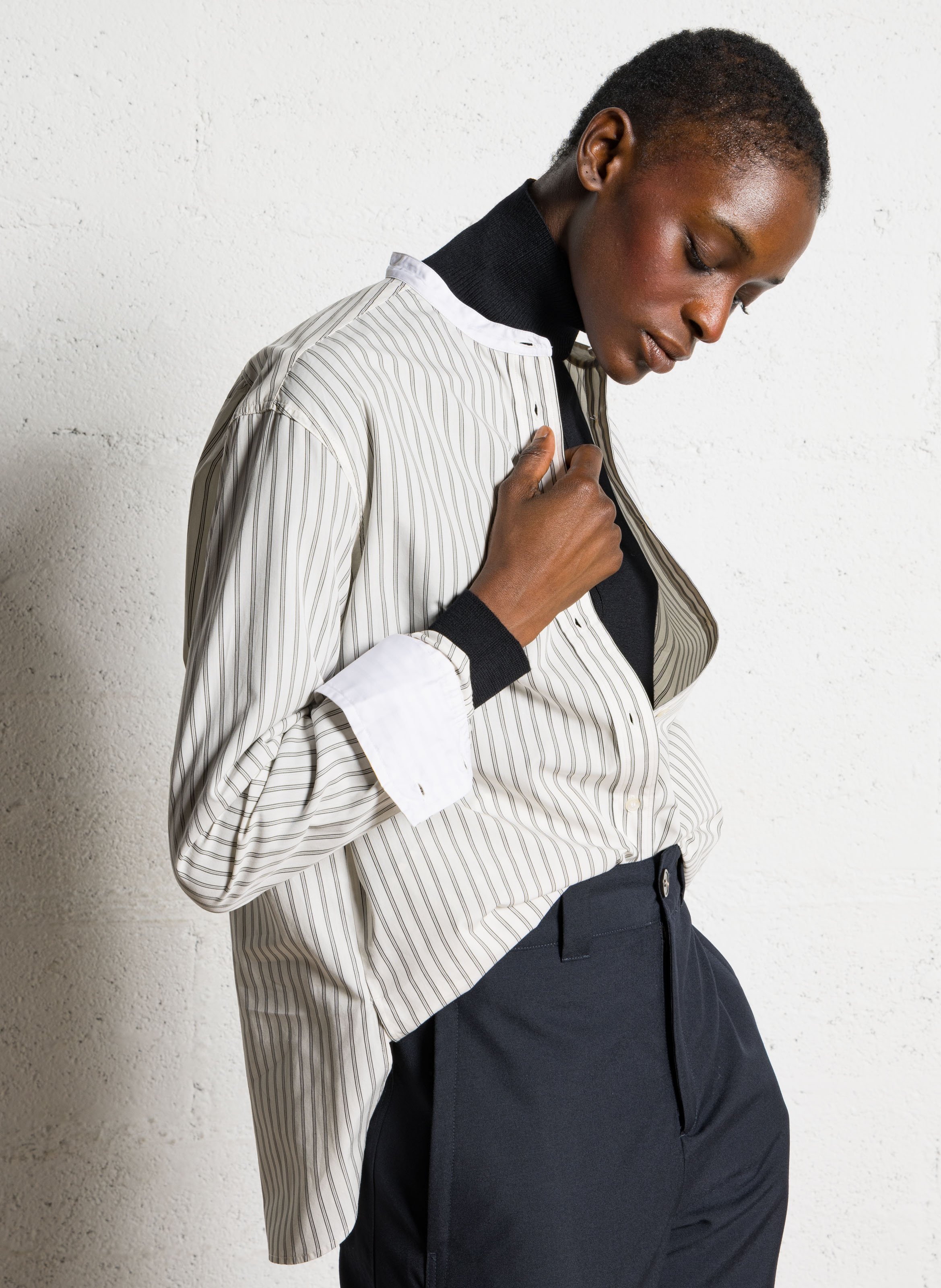 Rundhals-Popeline-Hemd mit Streifen SOEUR Mehrfarbig