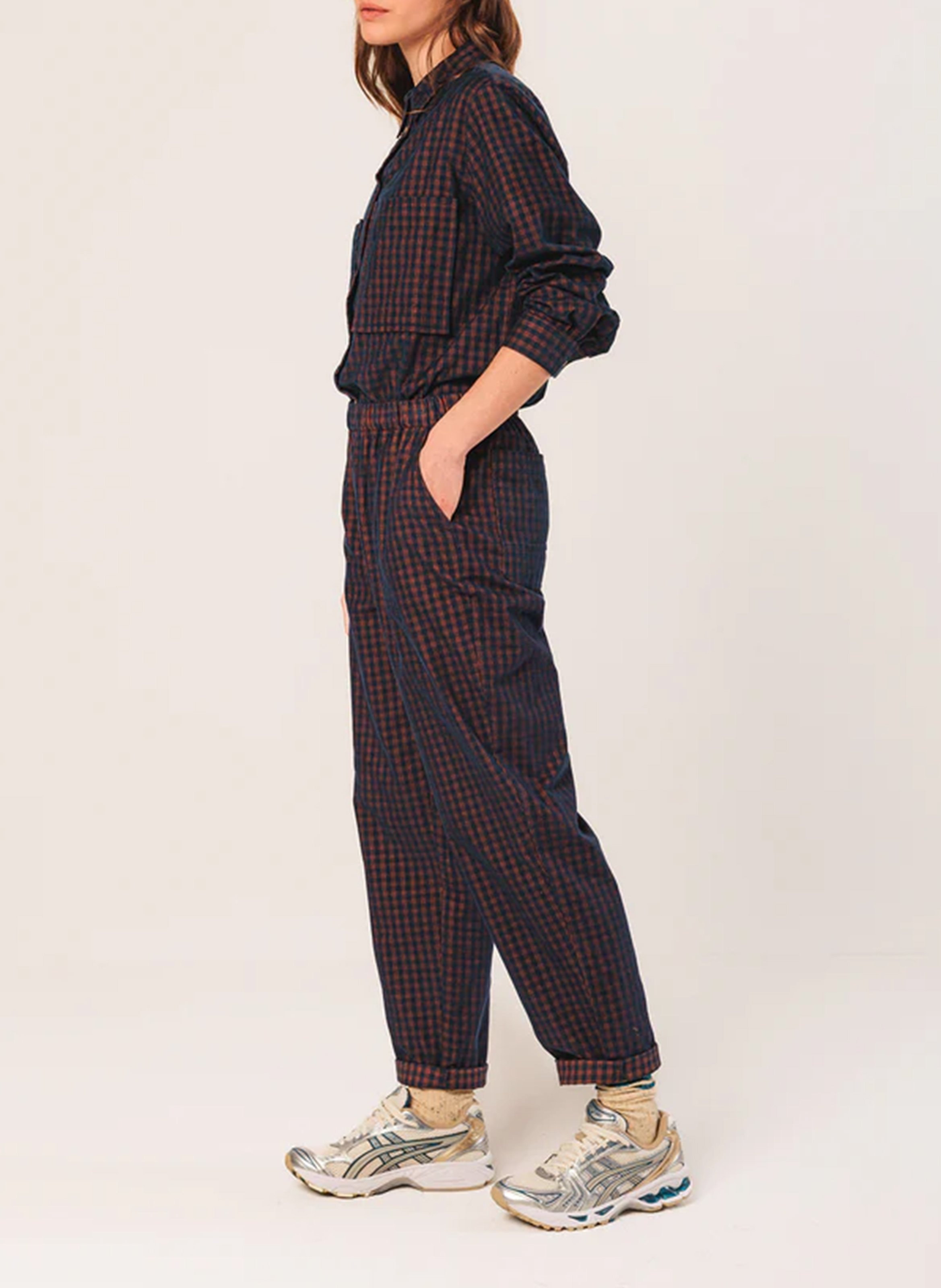 Slim-fit cotton cargo pants INDI & COLD Blue