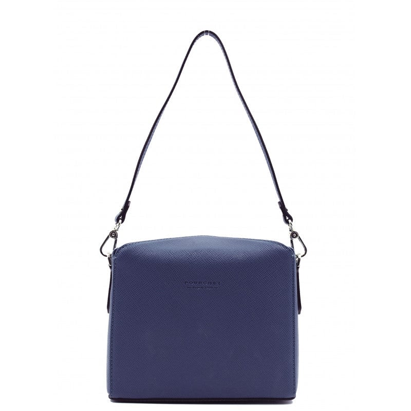 Shoulder bag - coated grain POURCHET Blue