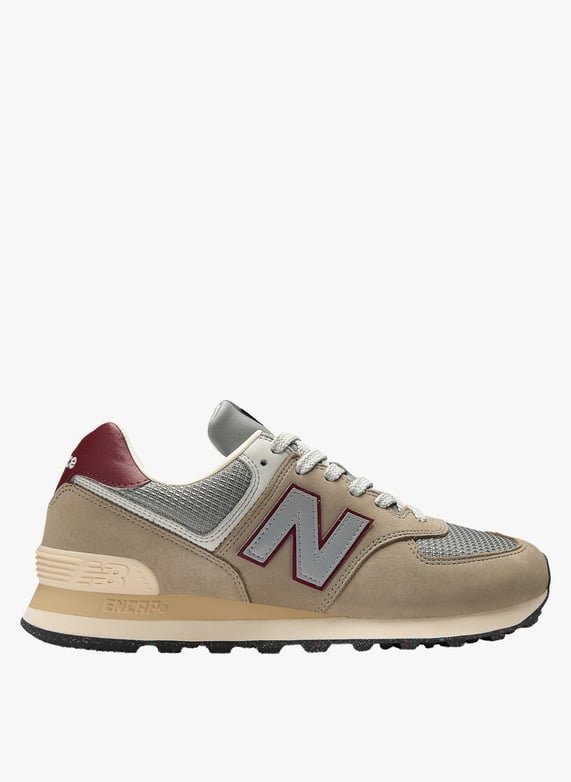 Low-top leather mix sneakers | Beige by NEW BALANCE Low-top leather mix sneakers Beige