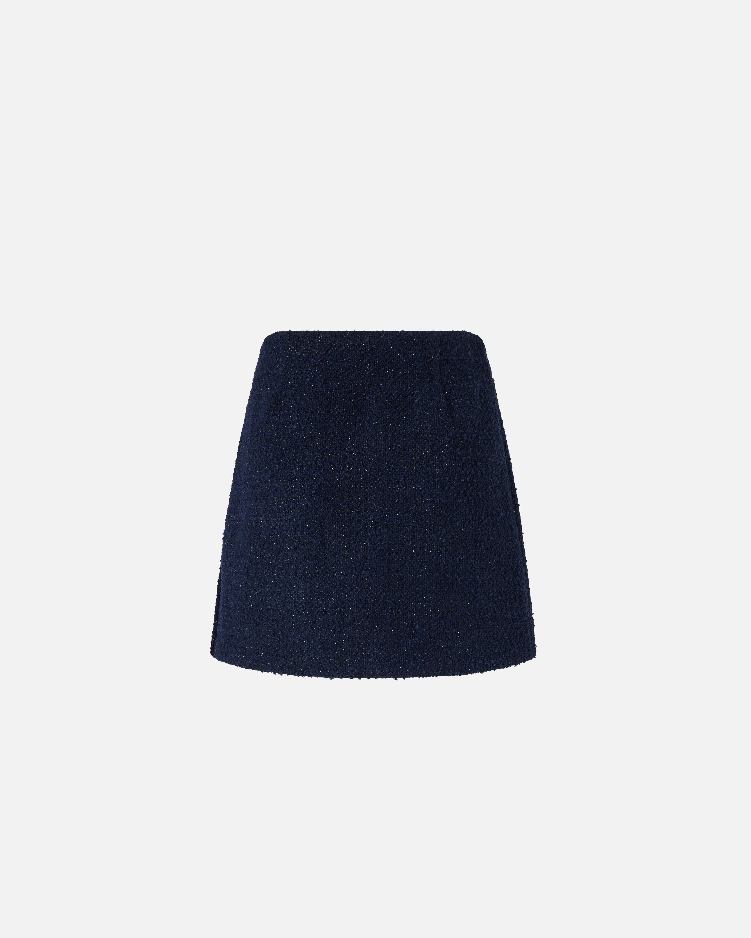 Wrap mini skirt in cotton and wool bouclé PINKO Blue