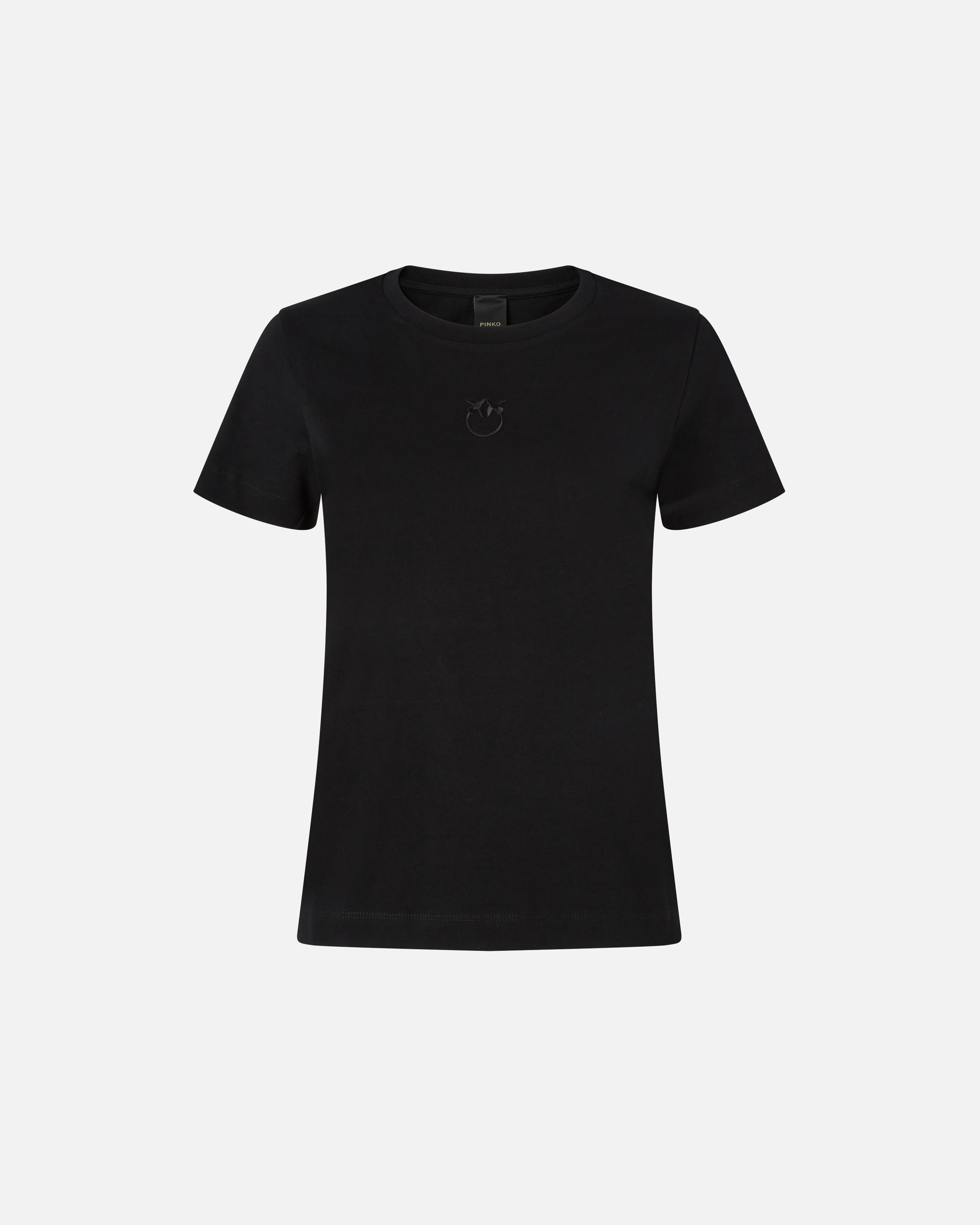 T-shirt with love birds embroidery PINKO Black