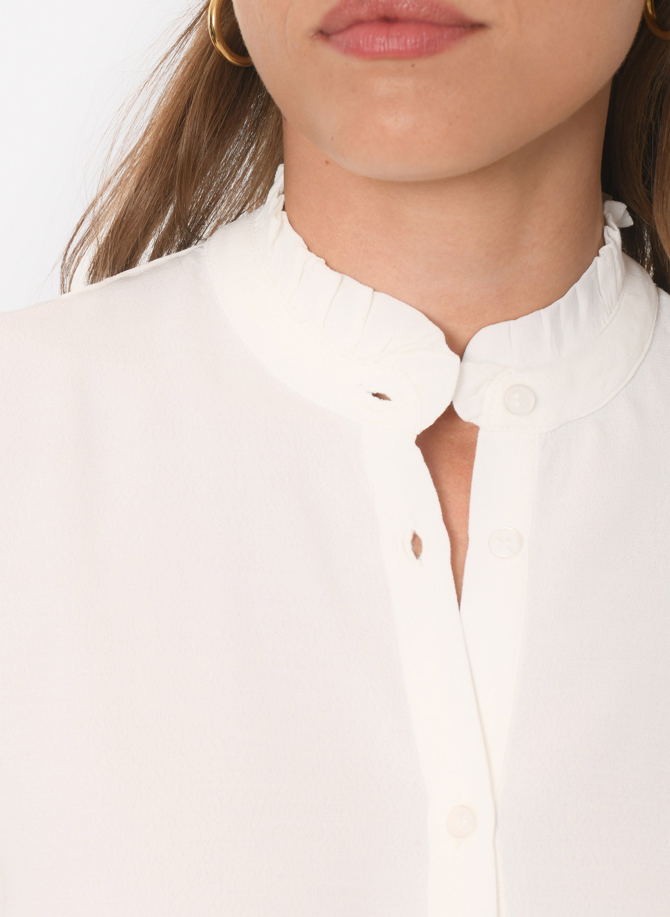 Shirt with ruffled collar KOOKAI Beige