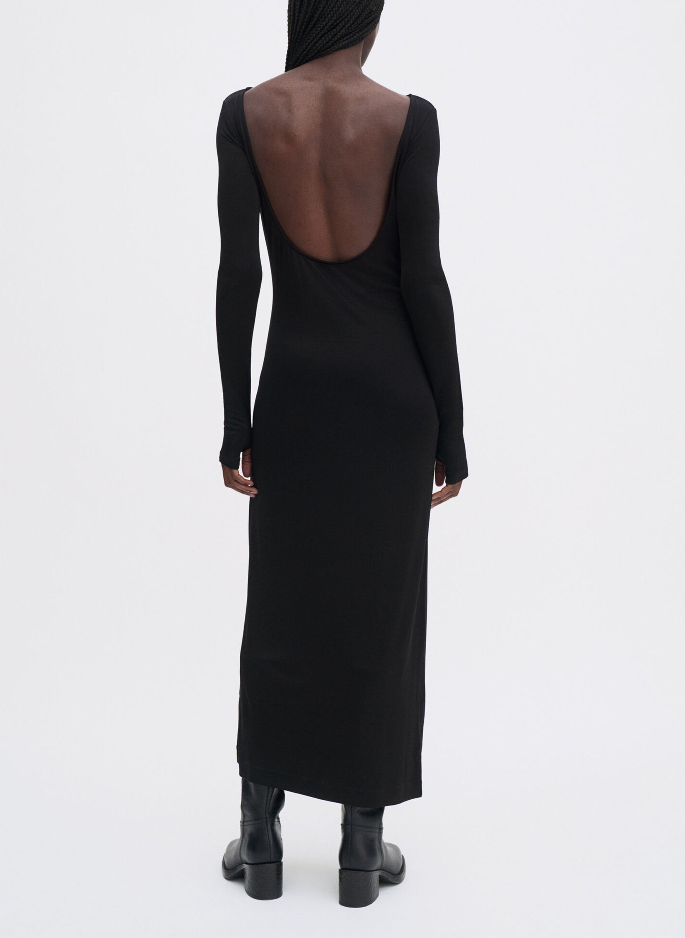 Fitted backless long dress FILIPPA K Black