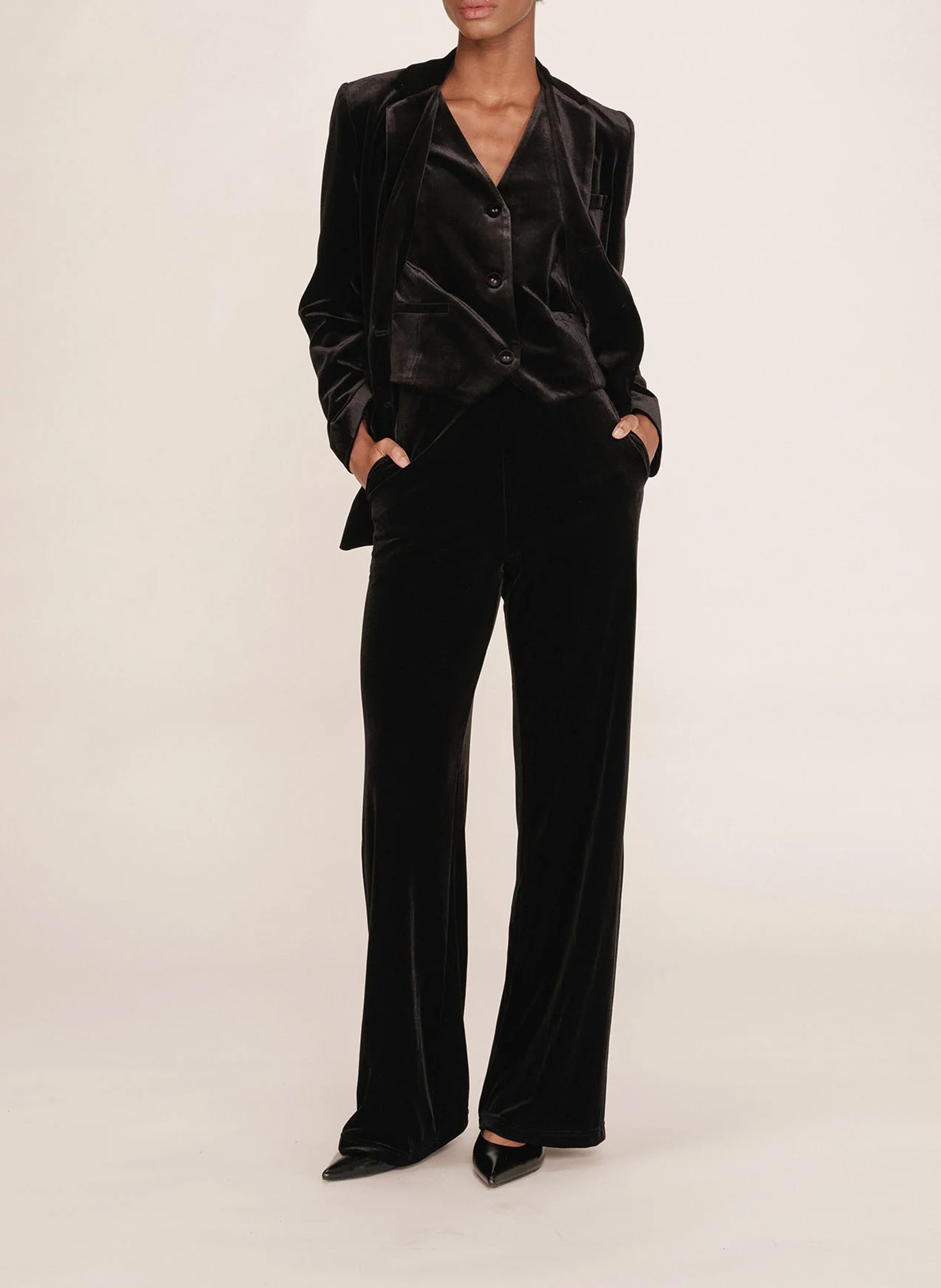 Sleeveless velvet vest GRACE ET MILA Black