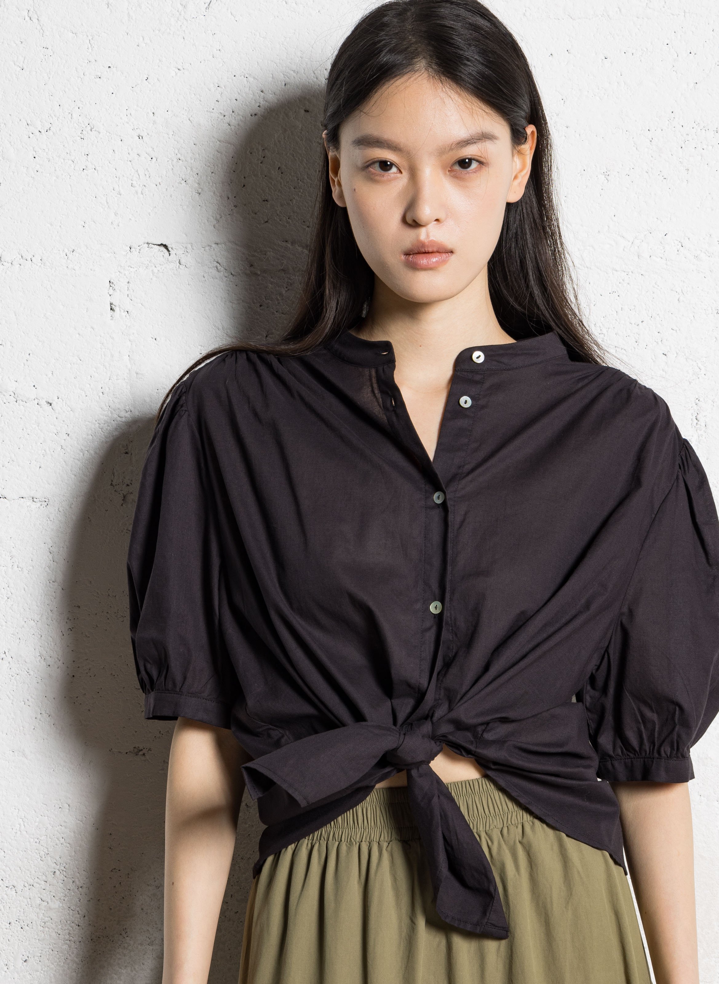 Oversize-Baumwollhemd mit klassischem Kragen JC SOPHIE Schwarz