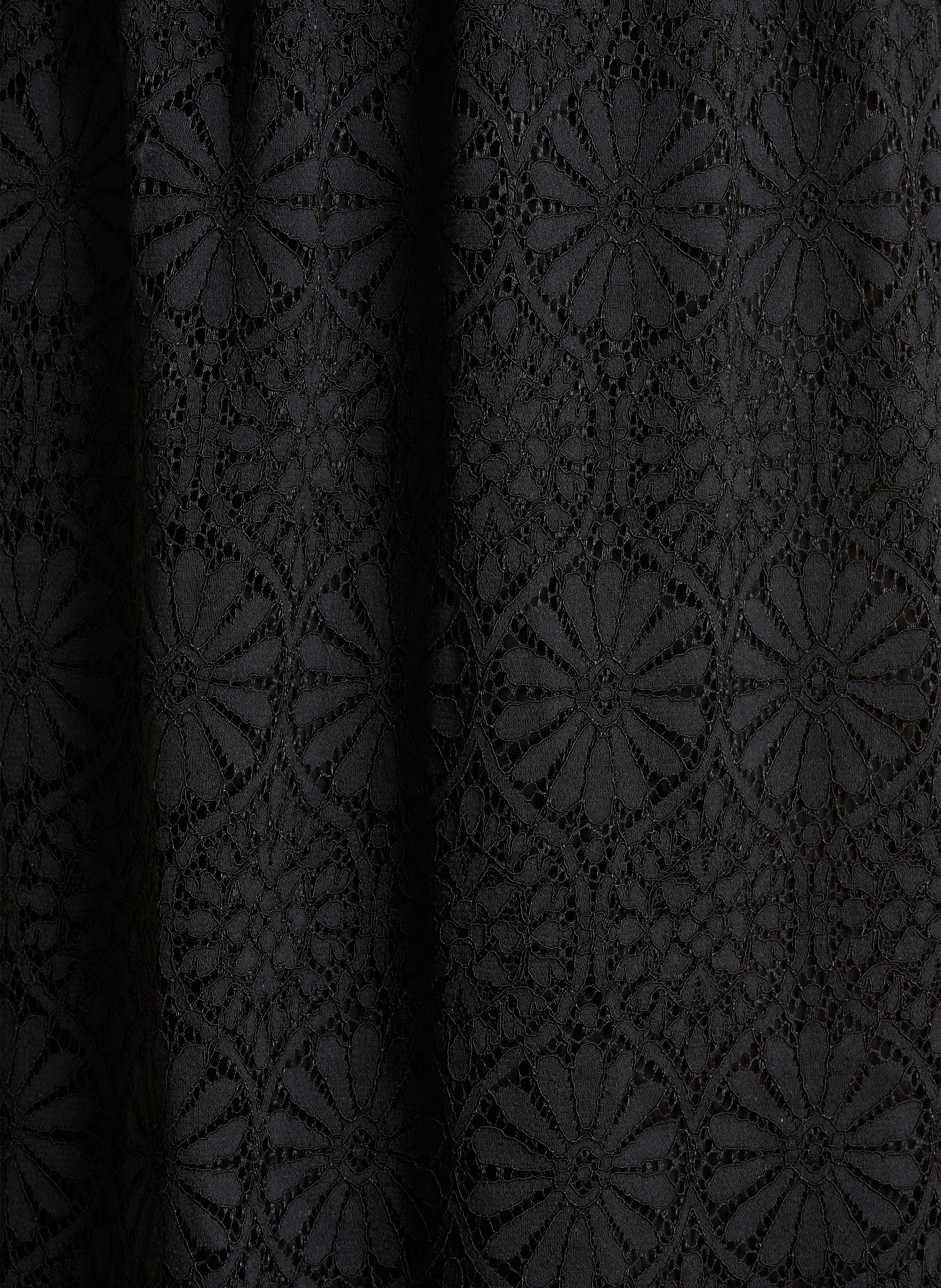 Robe midi col v en dentelle LA FEE MARABOUTEE Noir