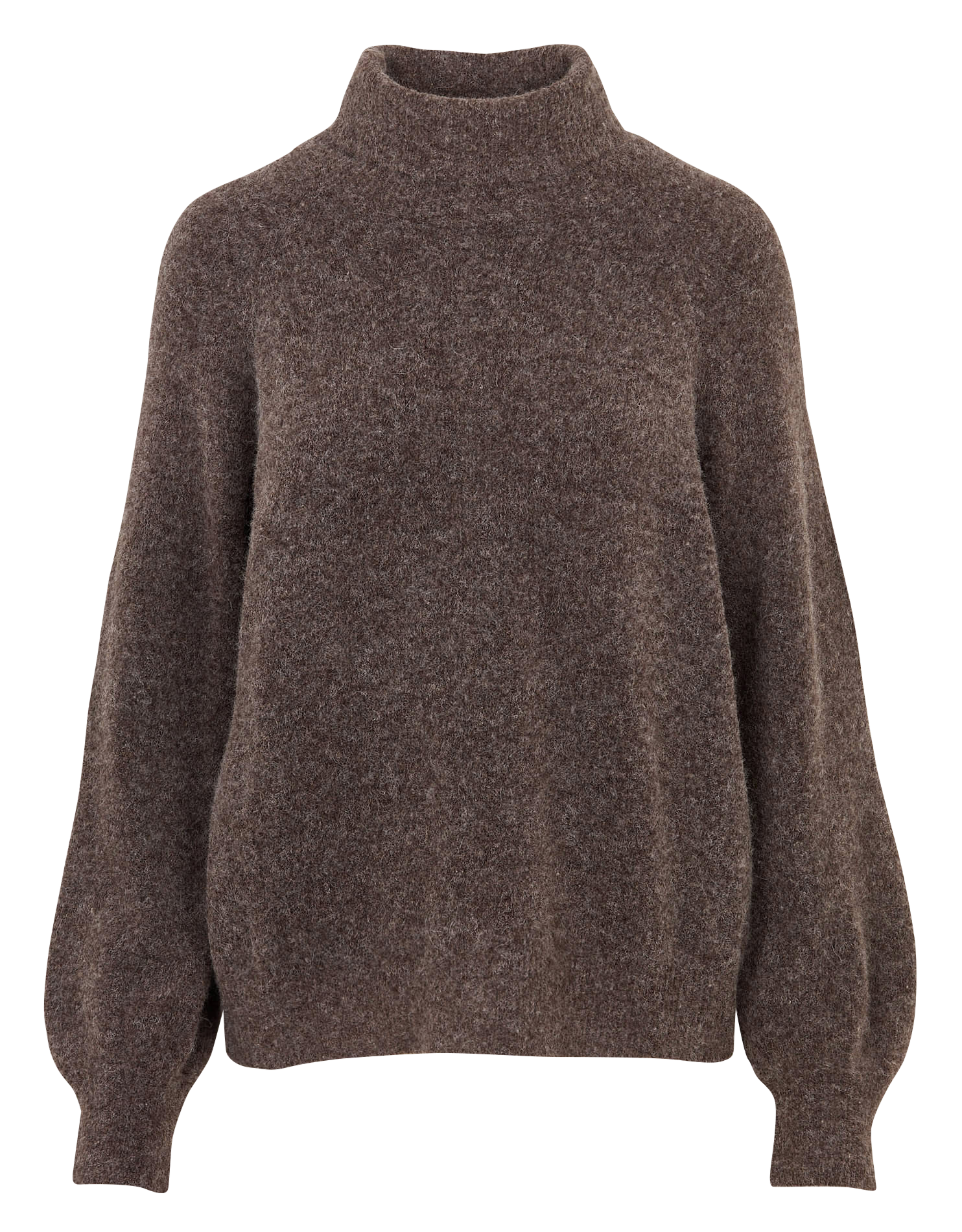 Pull droit col roulé en laine mélangée KOOKAI Marron