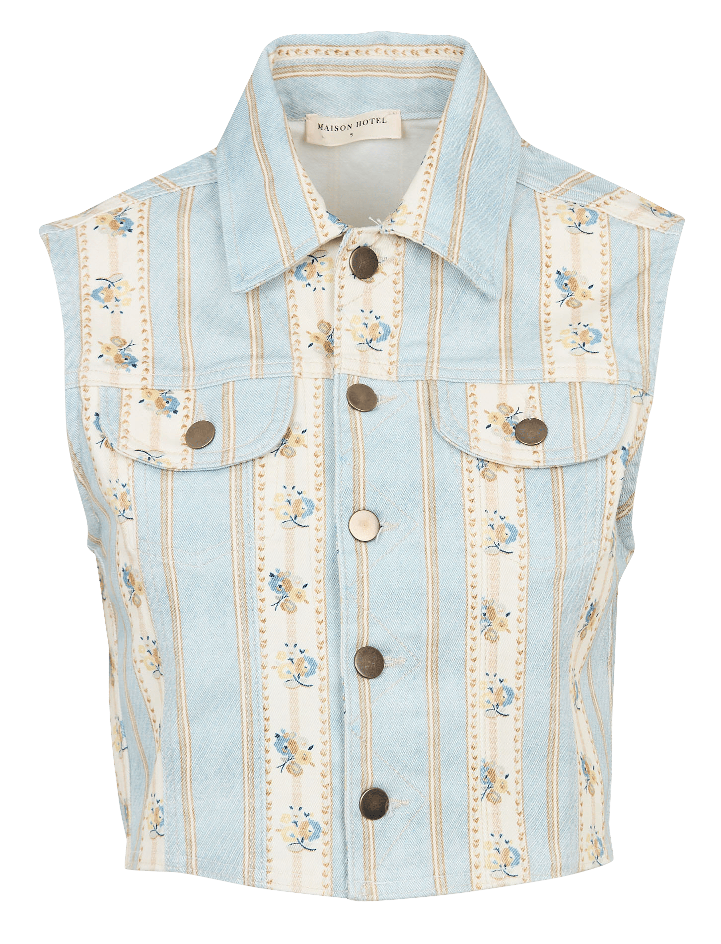 Kurzärmelige bedruckte Weste MAISON HOTEL Blau