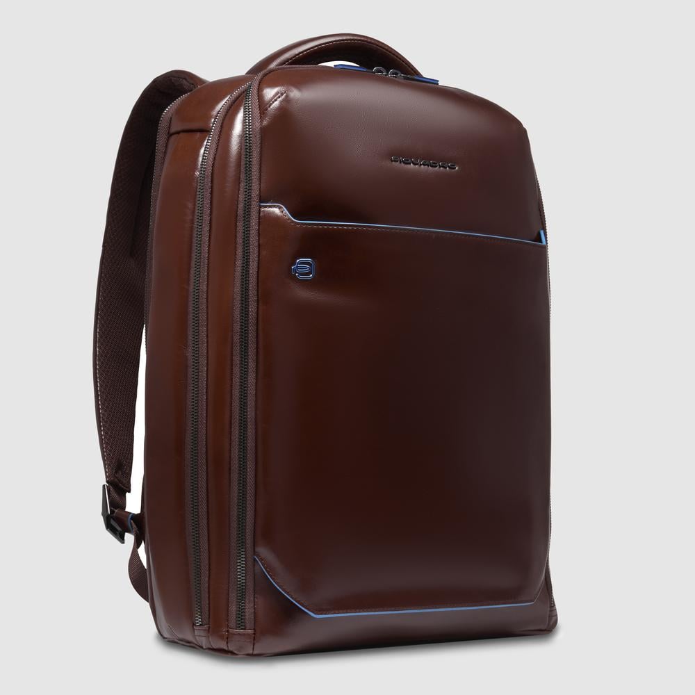 Fast-check travel backpack for computer and iPad® Pro 12.9 with shockproof and RFID protection PIQUADRO Brown