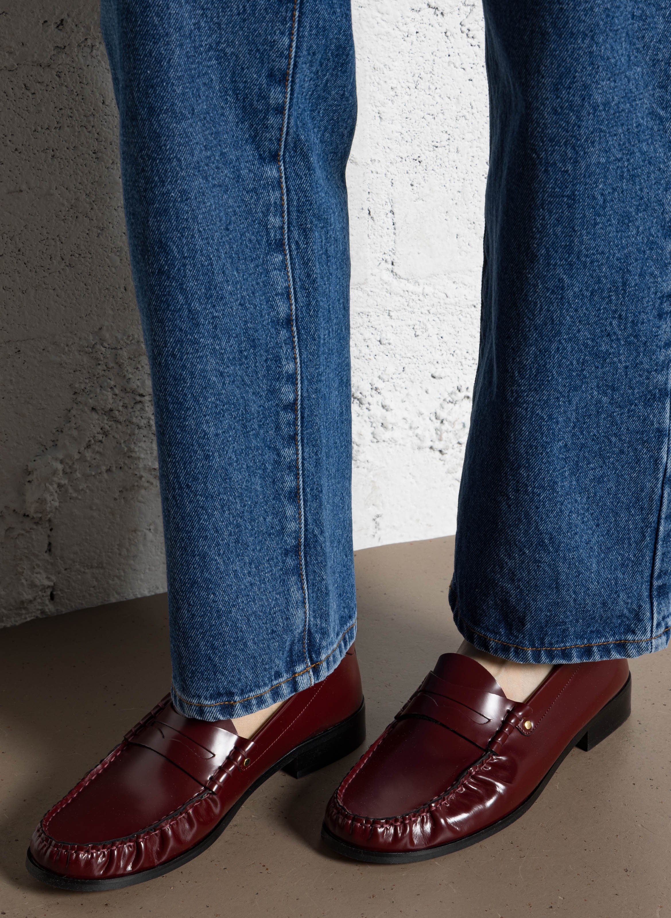 Mocassins en cuir RIVECOUR Rouge