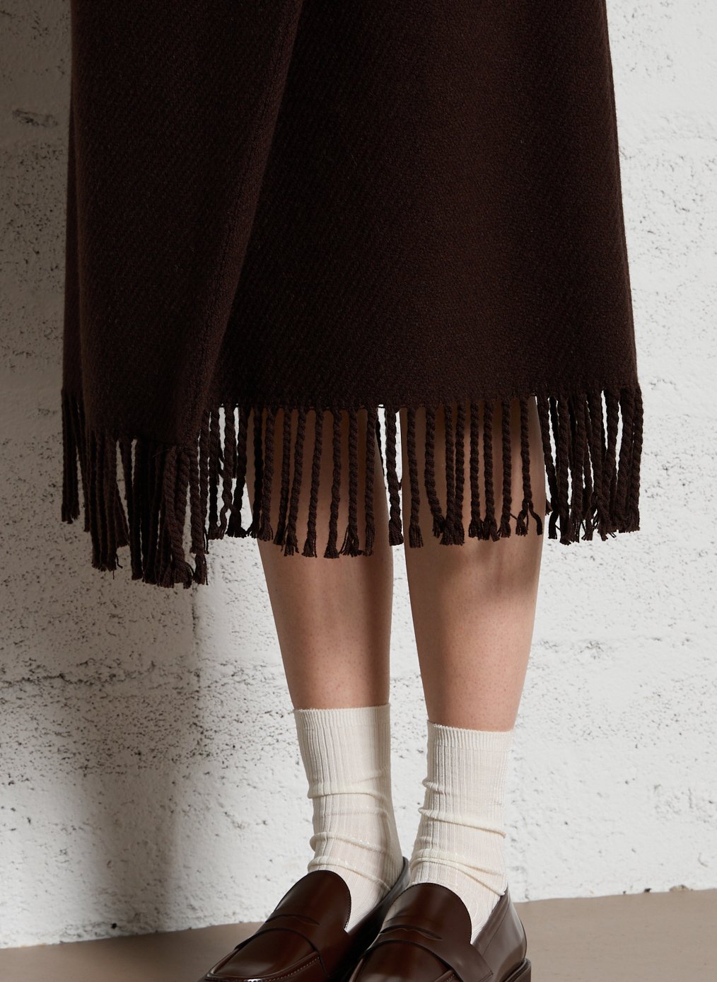 Jupé midi en laine mélangée MAISON 123 Marron