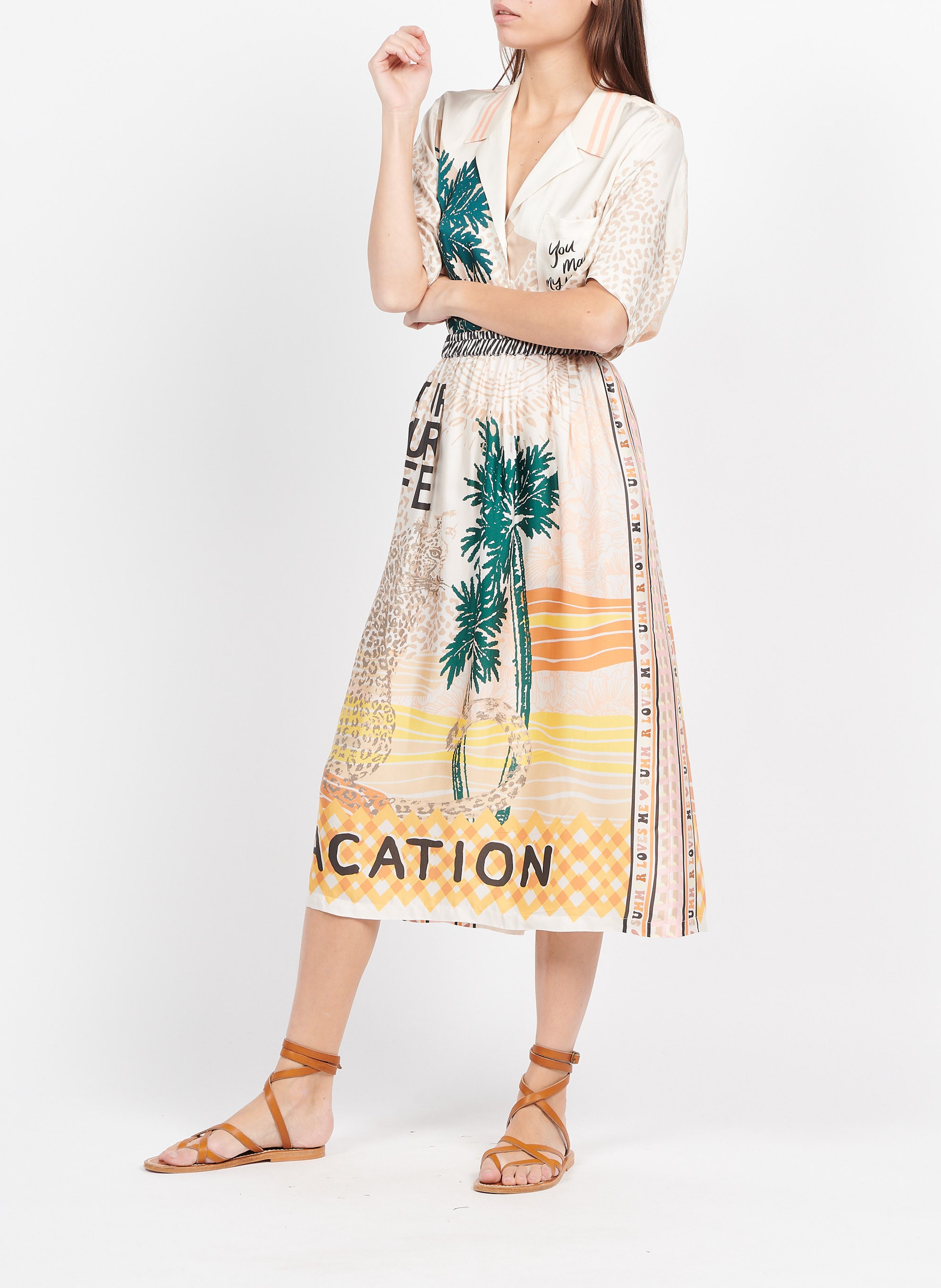 Chemise ample col polo à imprimés  SACK S Multicolore