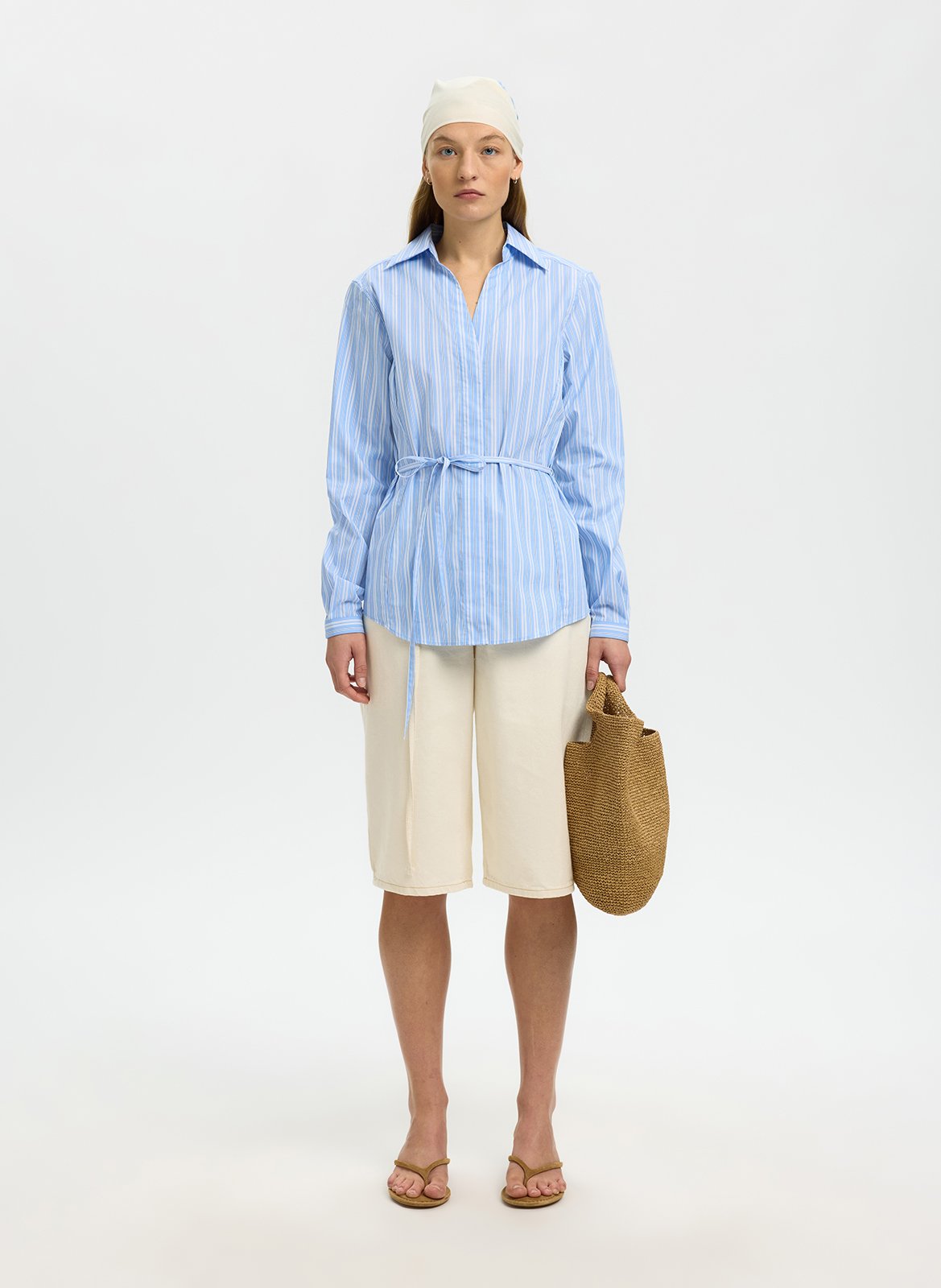 Chemise cintrée à rayures SELECTED Bleu