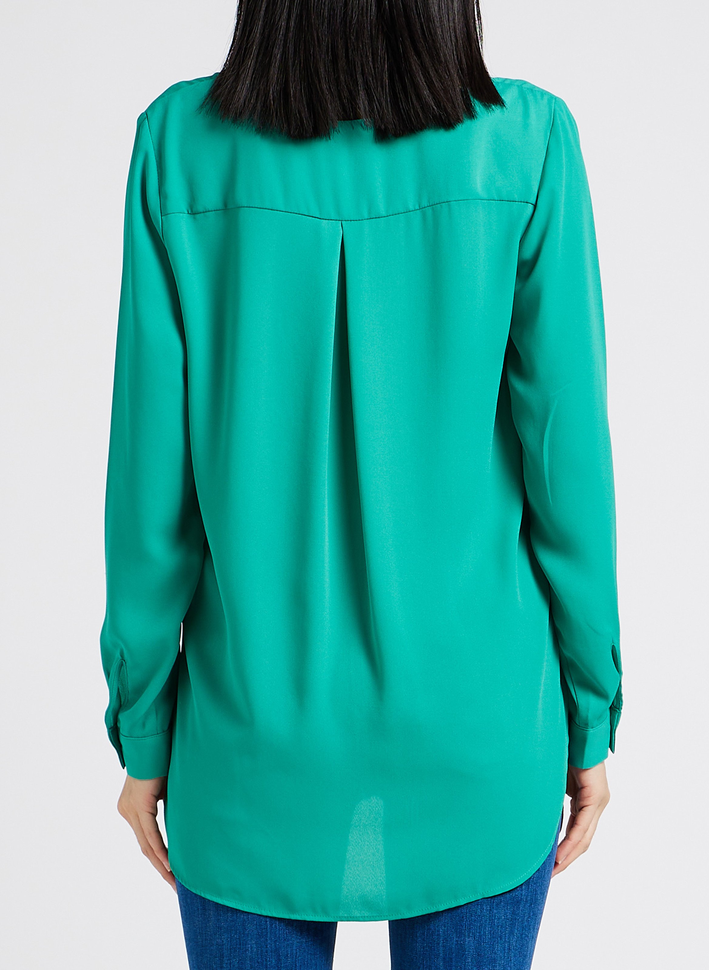 Henley-Bluse aus Crêpe VILA Grun