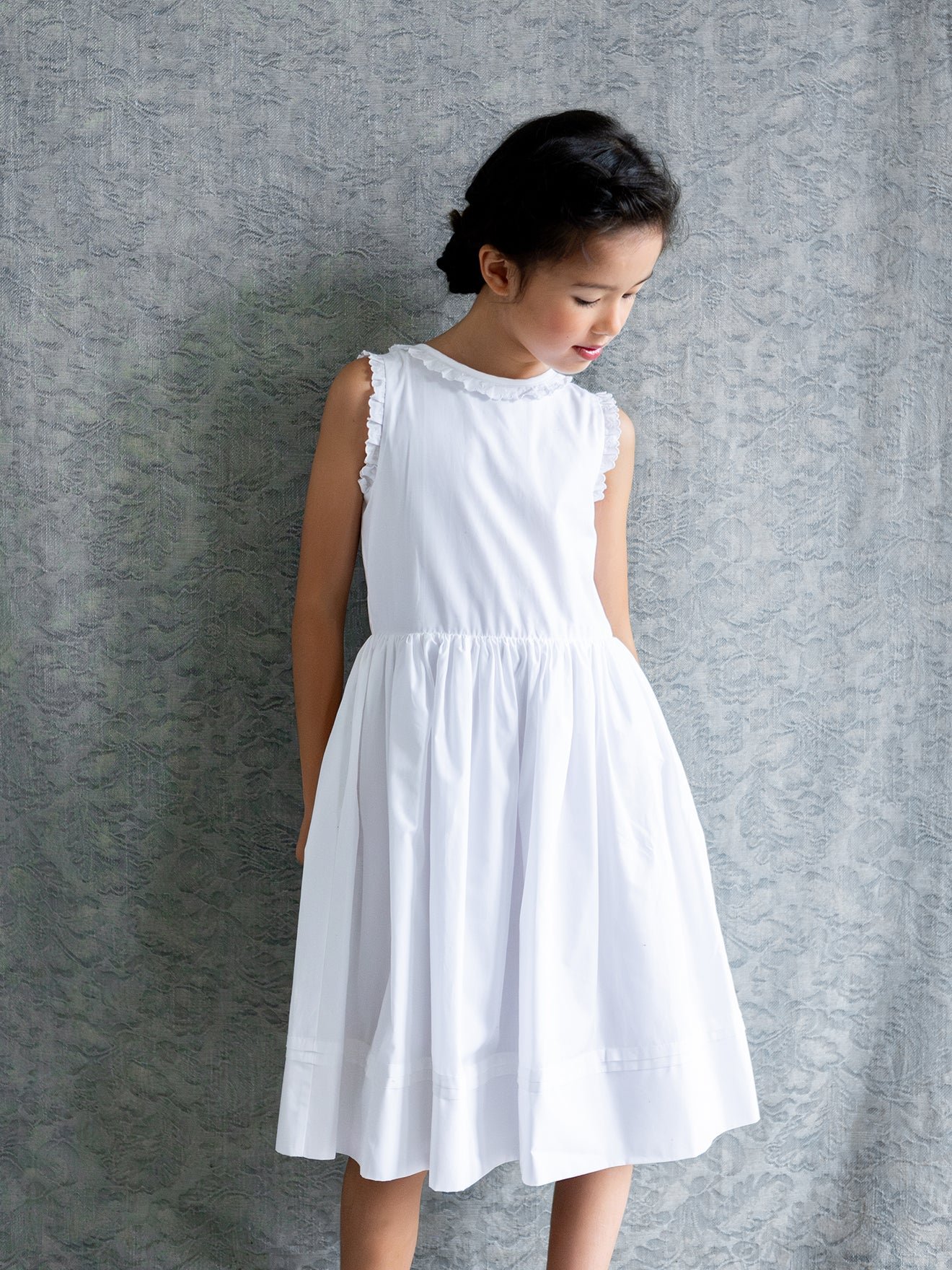 Bonnie dress - arabesque procession CYRILLUS White