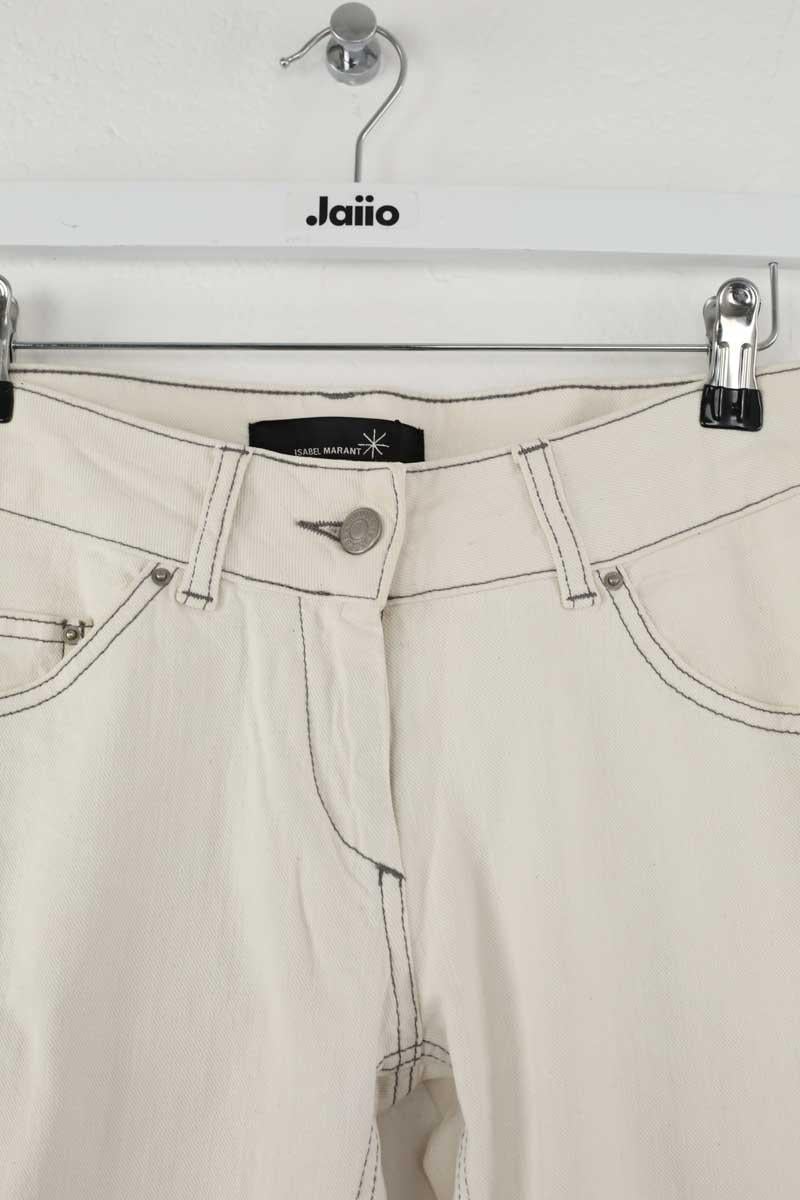 Straight cotton-blend pants ISABEL MARANT - Seconde Main White