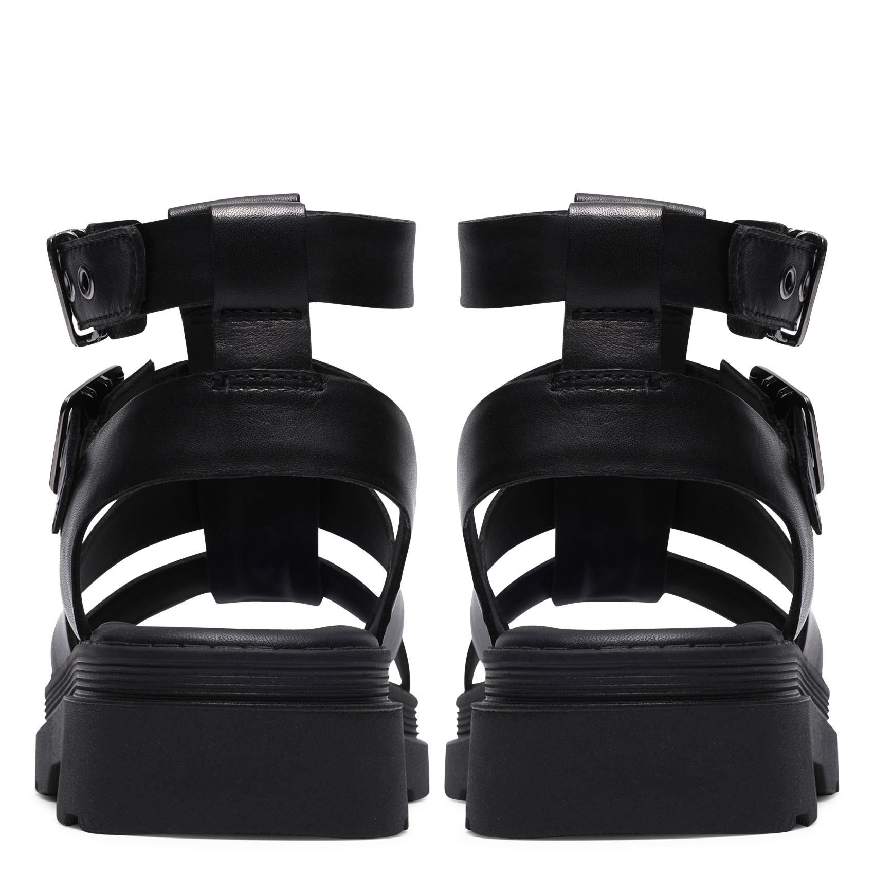 Aouda flat leather sandals CLARKS Black