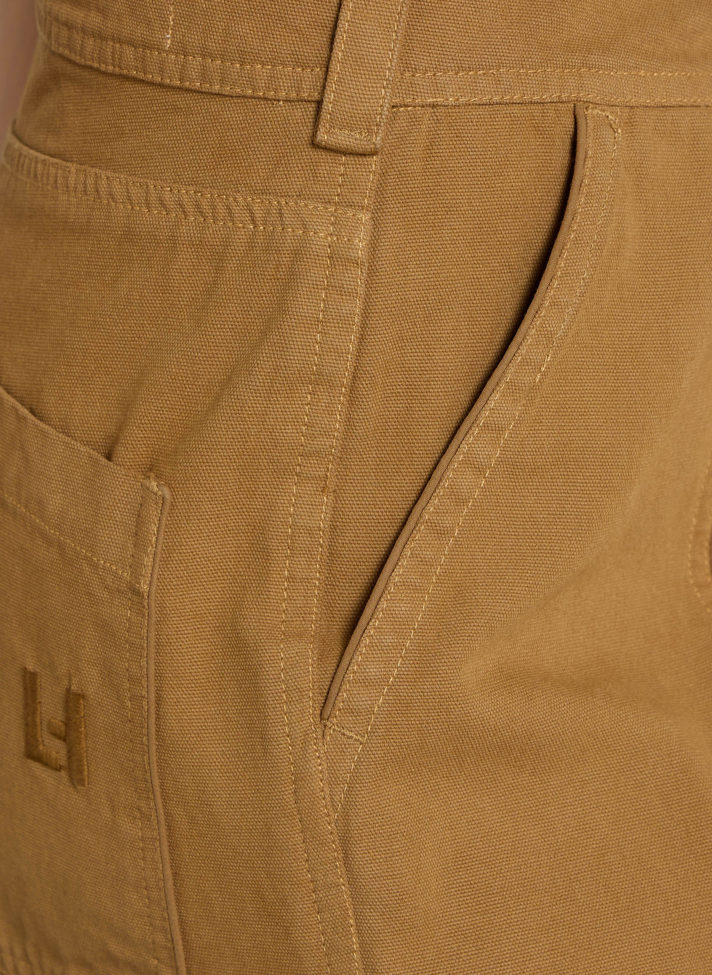 Weit geschnittene Taillenhose aus Baumwolle LEON & HARPER Gelb