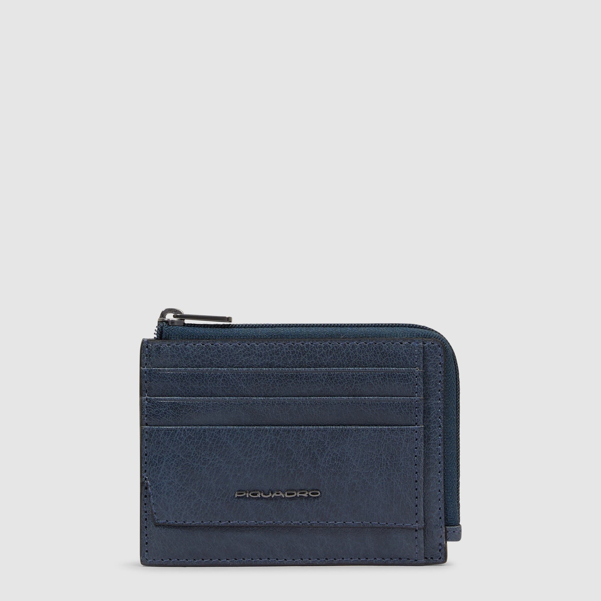 Leather coin purse PIQUADRO Grey