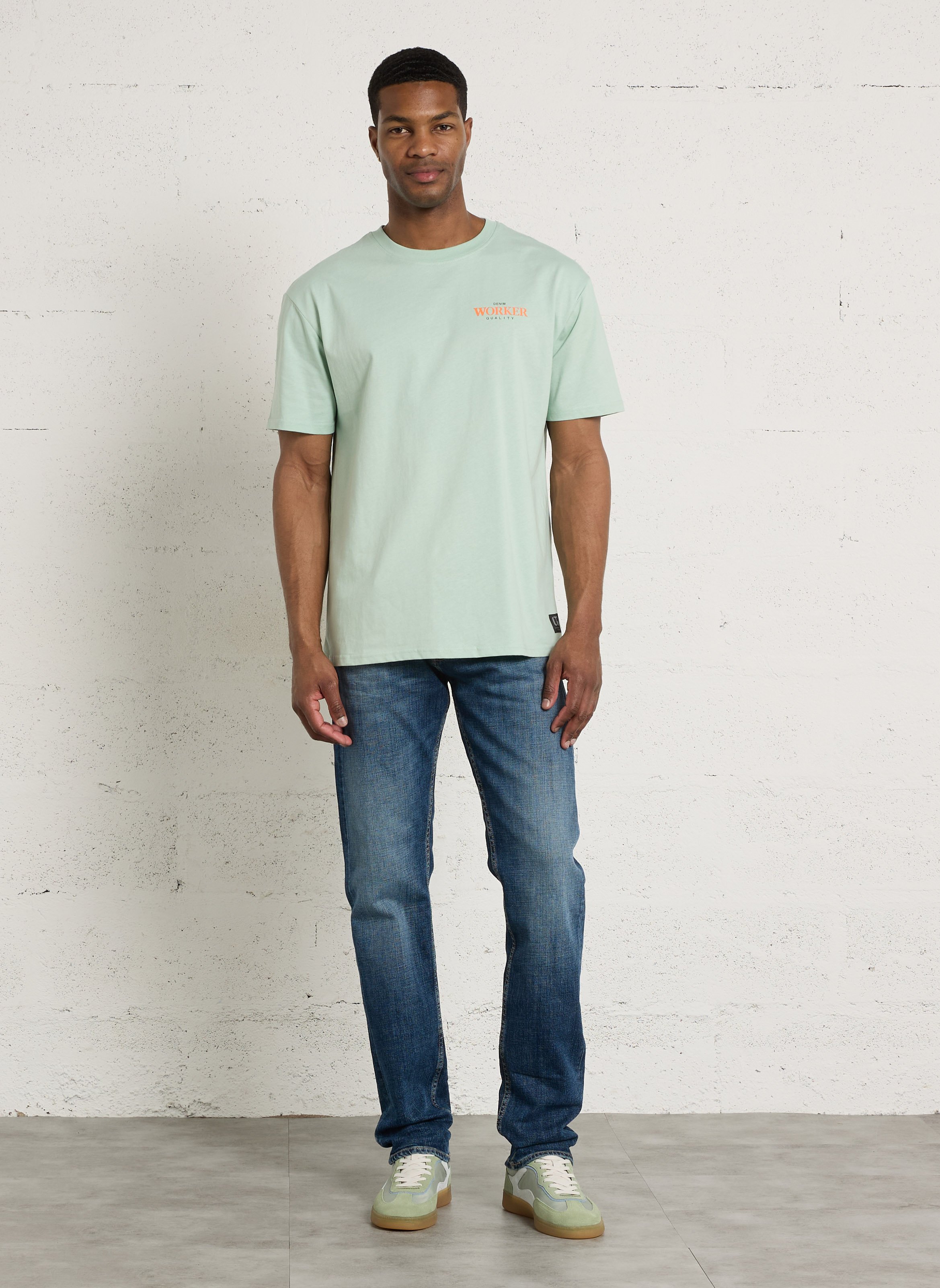 Gerade geschnittene Jeans aus Baumwoll-Mix LE TEMPS DES CERISES Blau