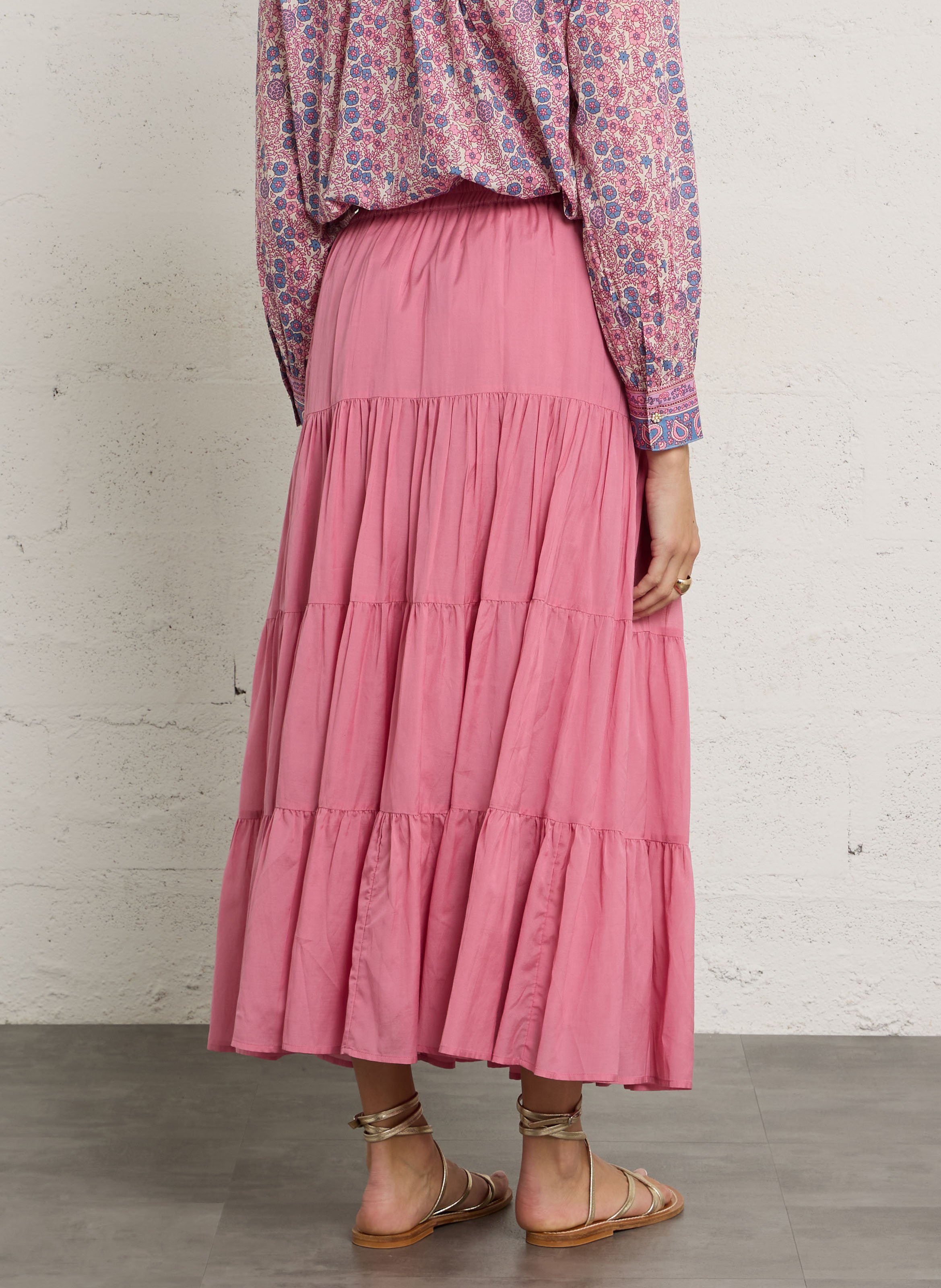 Ausgestellter Maxirock PETITE MENDIGOTE Rosa