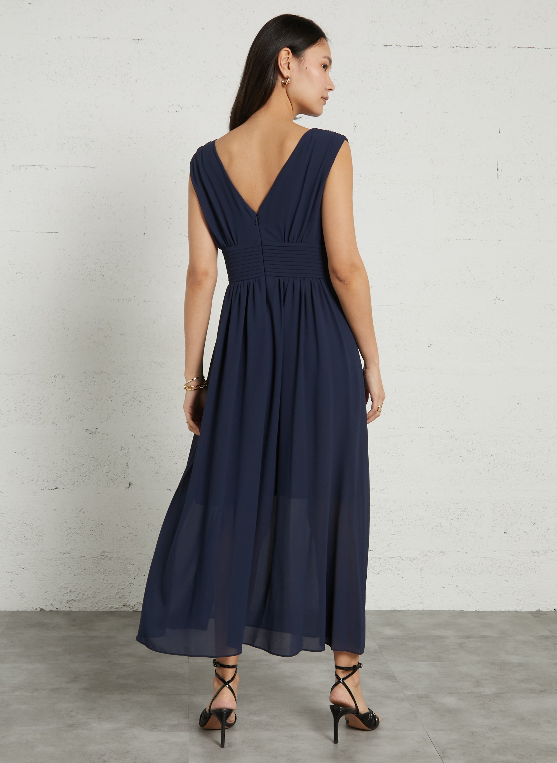 Long V-neck dress MAISON 123 Purple